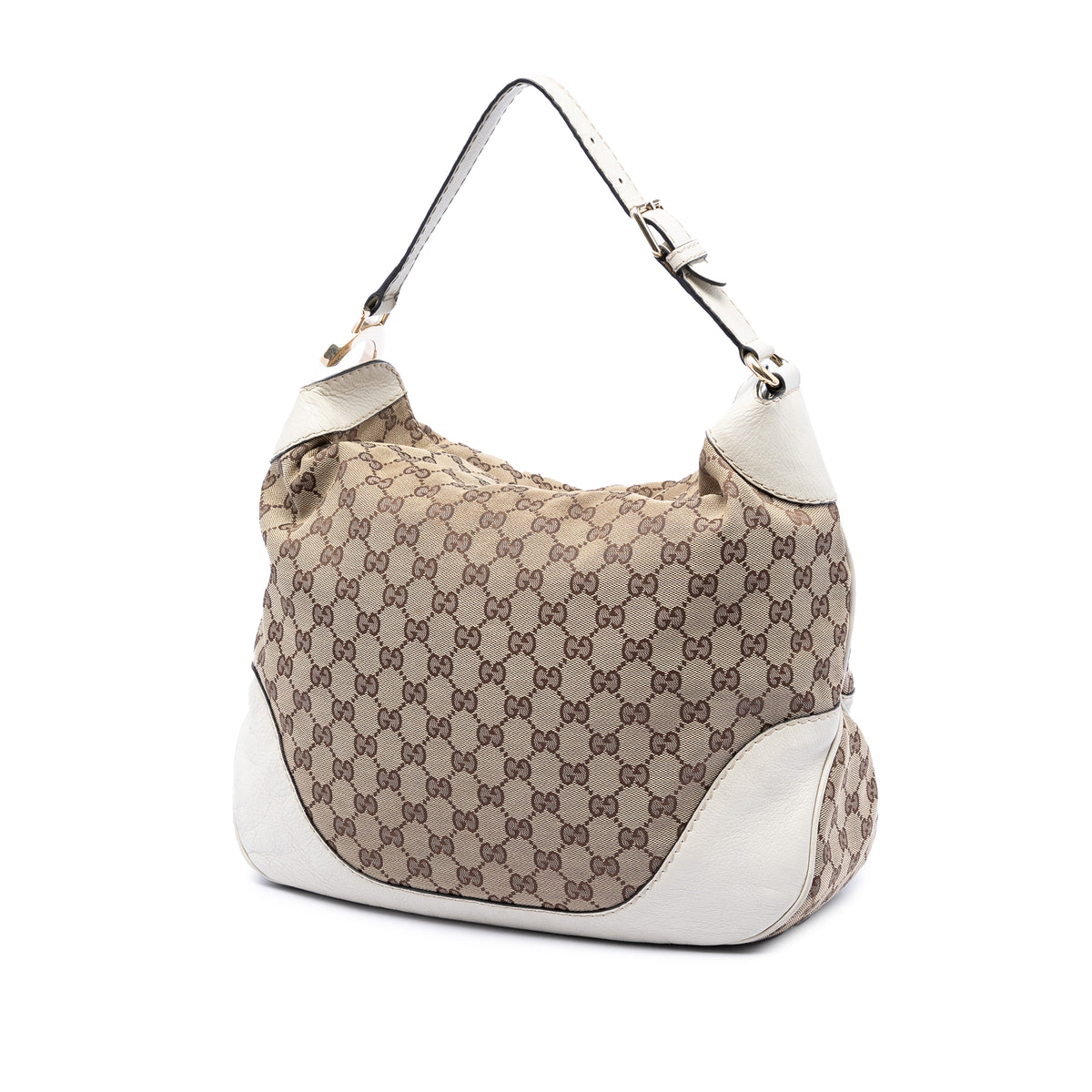 Gucci GG Canvas Charlotte Hobo White