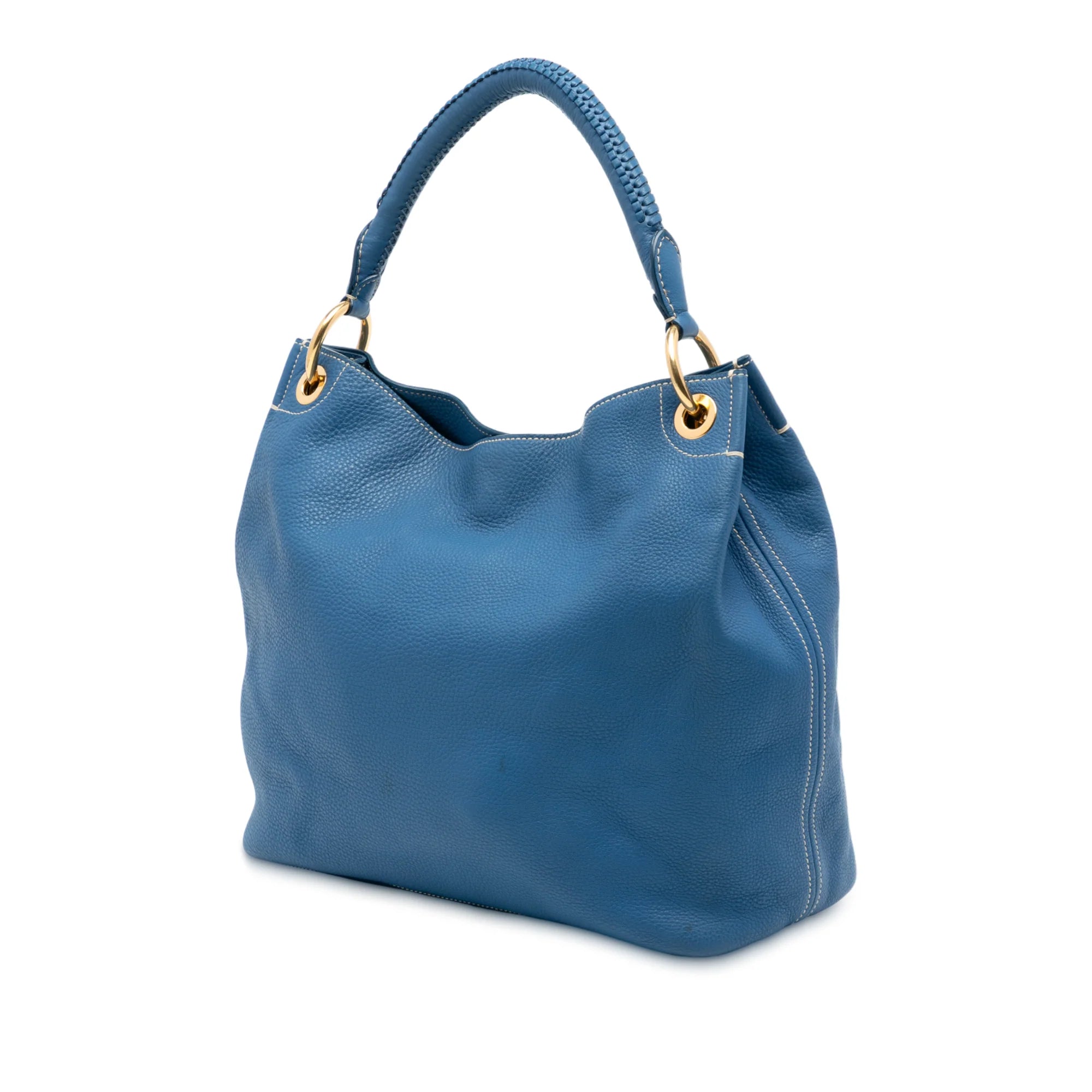 PRADA VITELLO DAINO HOGO BAG IN BLUE
