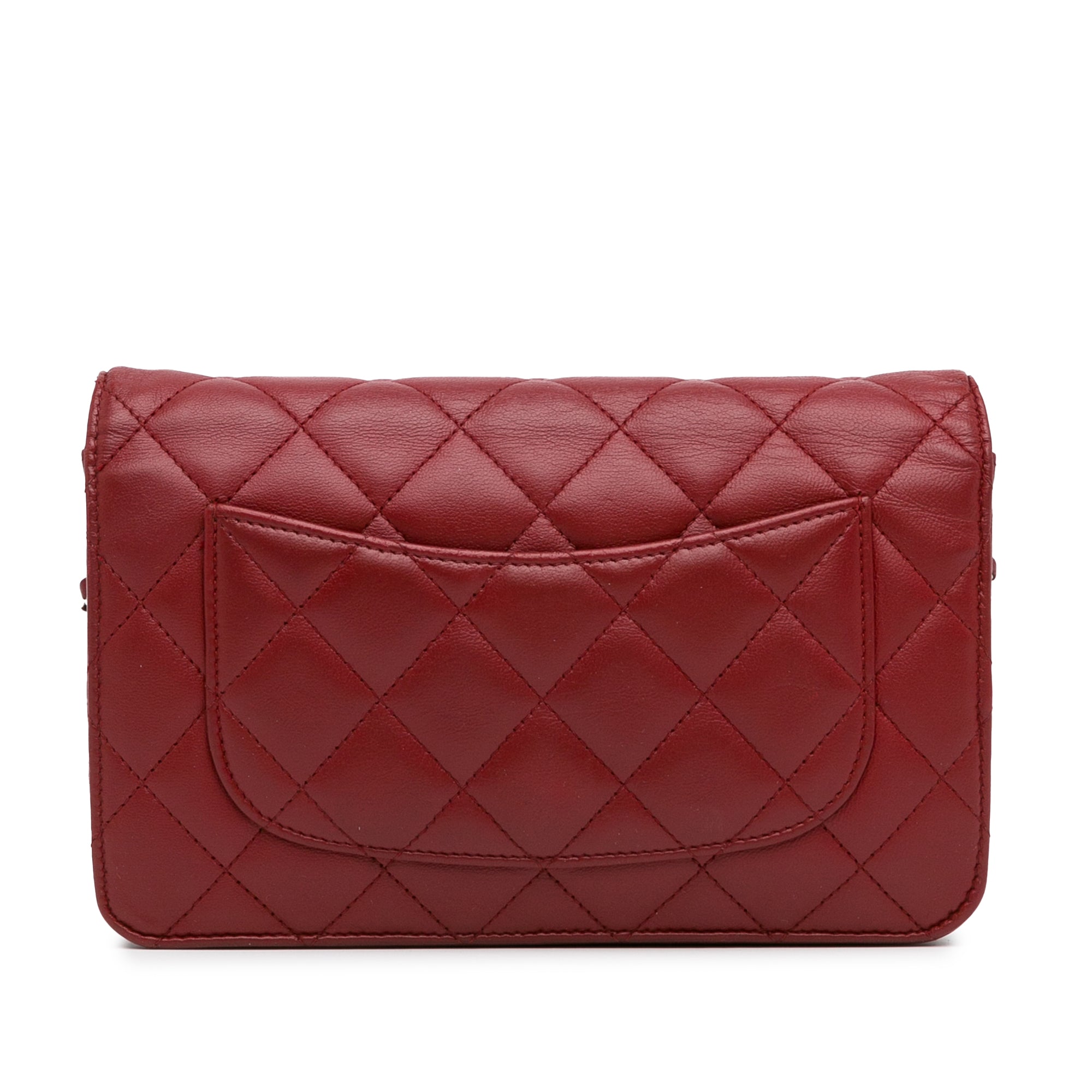 Chanel Classic Lambskin Wallet on Chain In Red