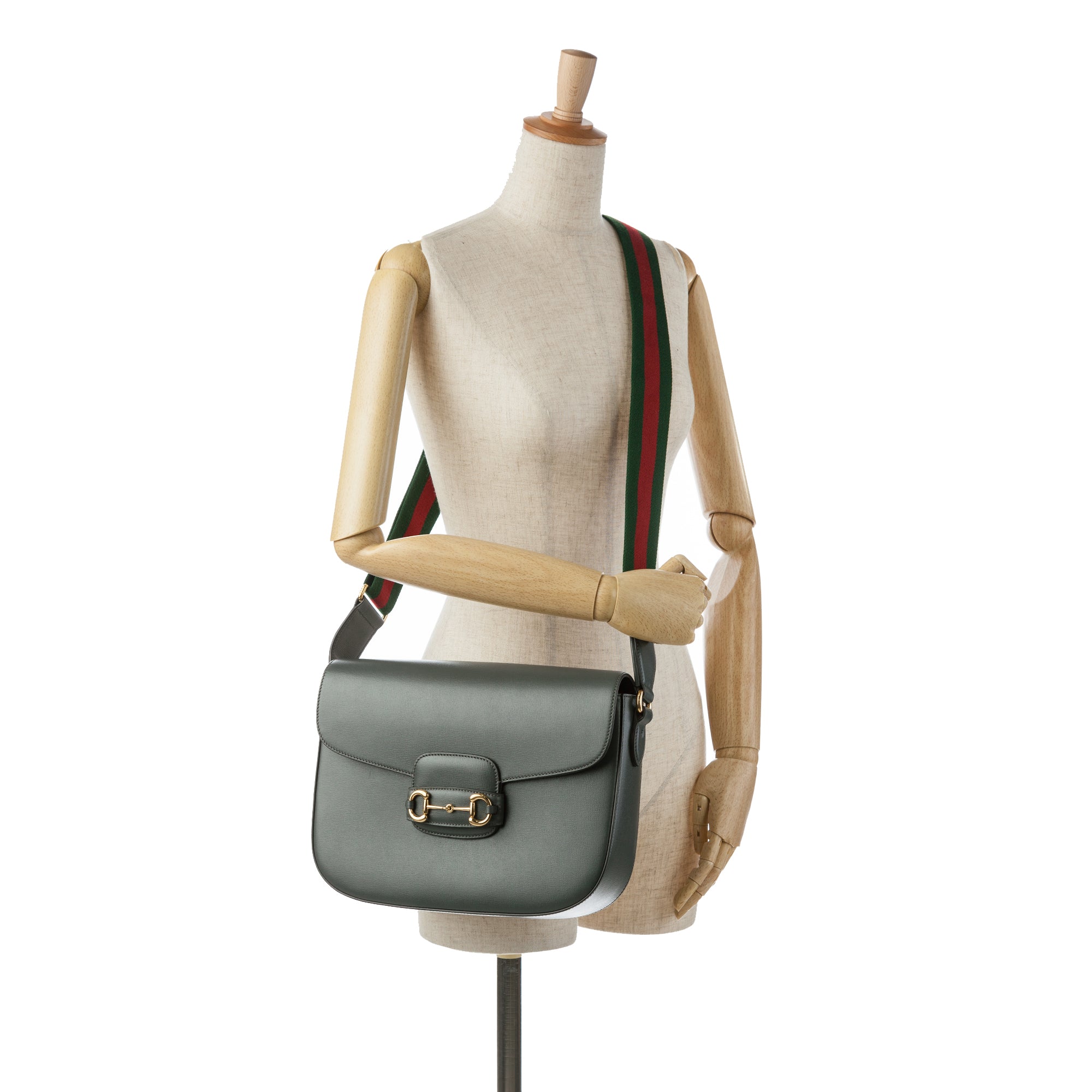 Gucci Horsebit 1955 Web Crossbody In Grey