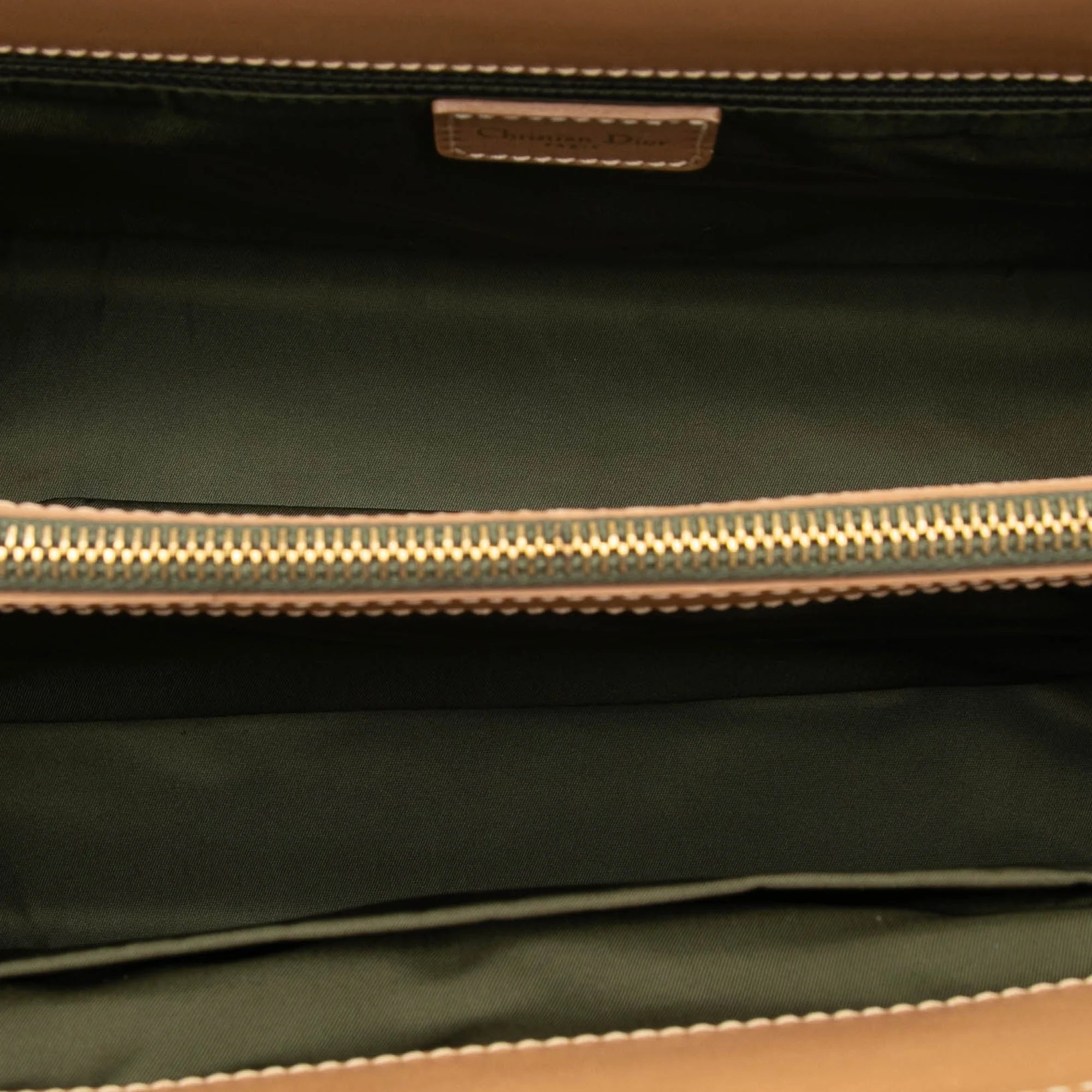 DIOR DIORISSIMO TROTTER CANVAS DOUBLE POCKET TOTE BAG IN GREEN