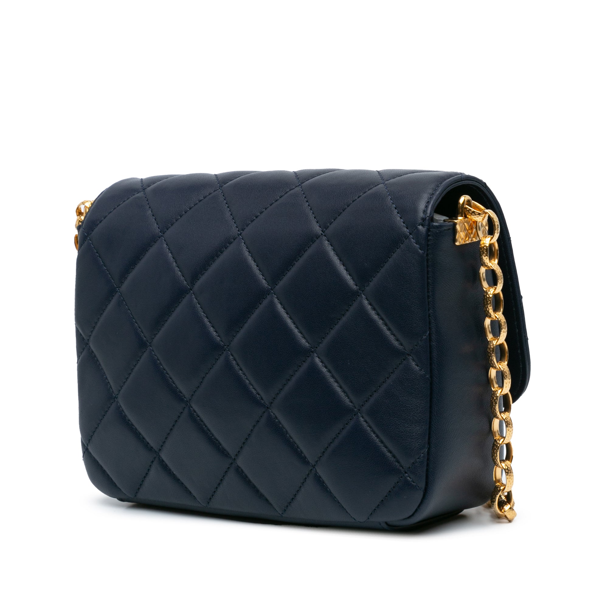 Chanel Lambskin CC Coin Flap In Navy