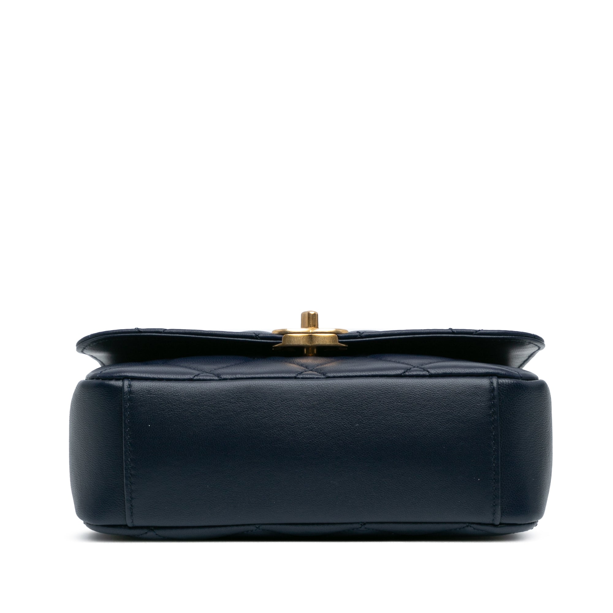 Chanel Lambskin CC Coin Flap In Navy