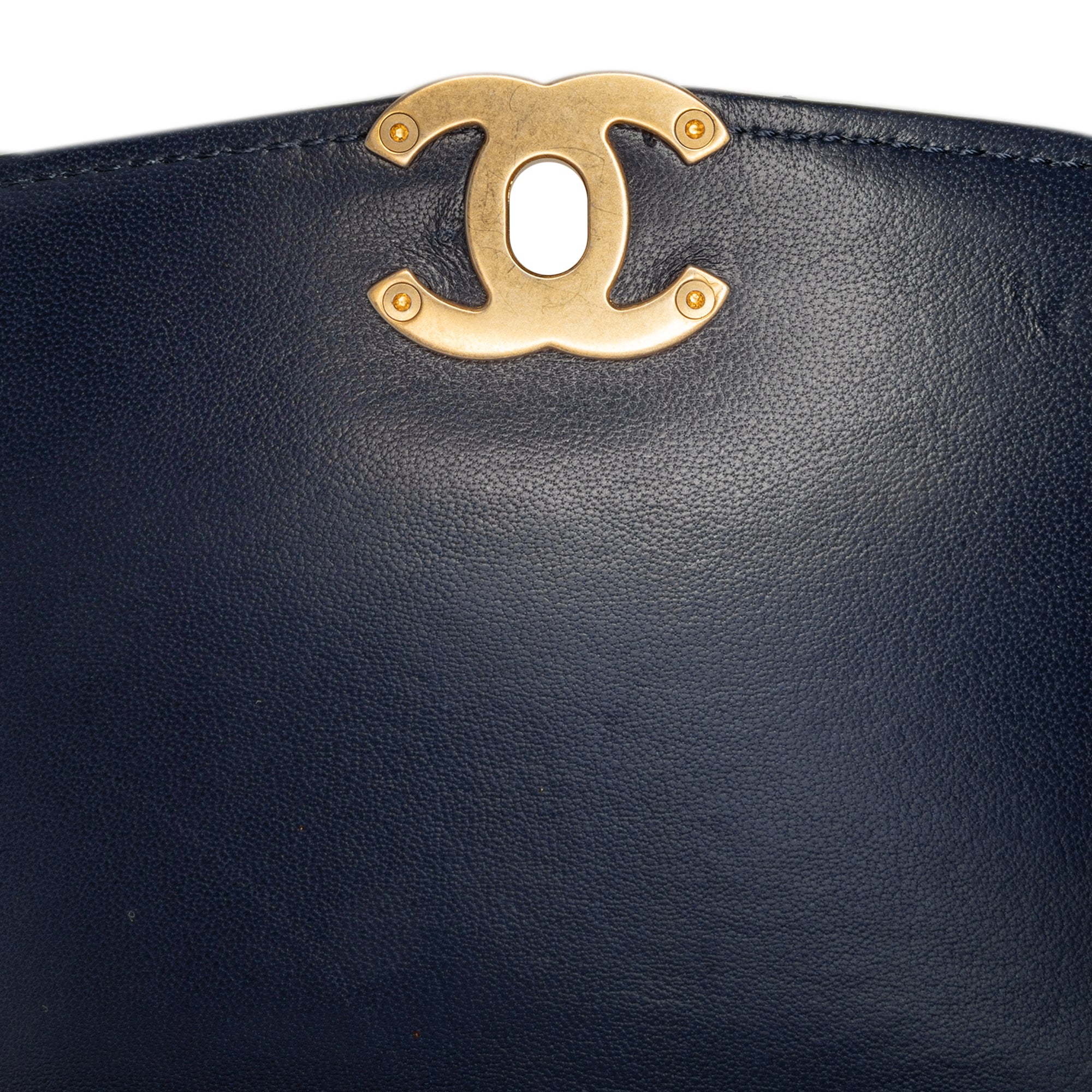 Chanel Lambskin CC Coin Flap In Navy