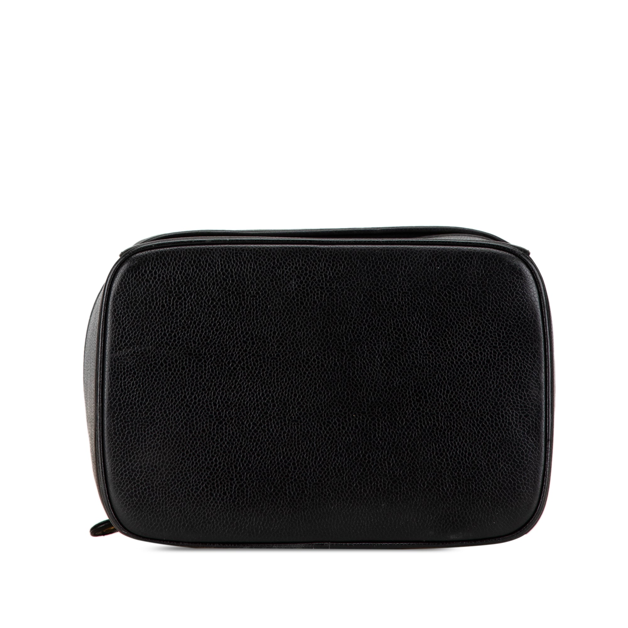 Chanel CC Caviar Vanity Train Case In Black