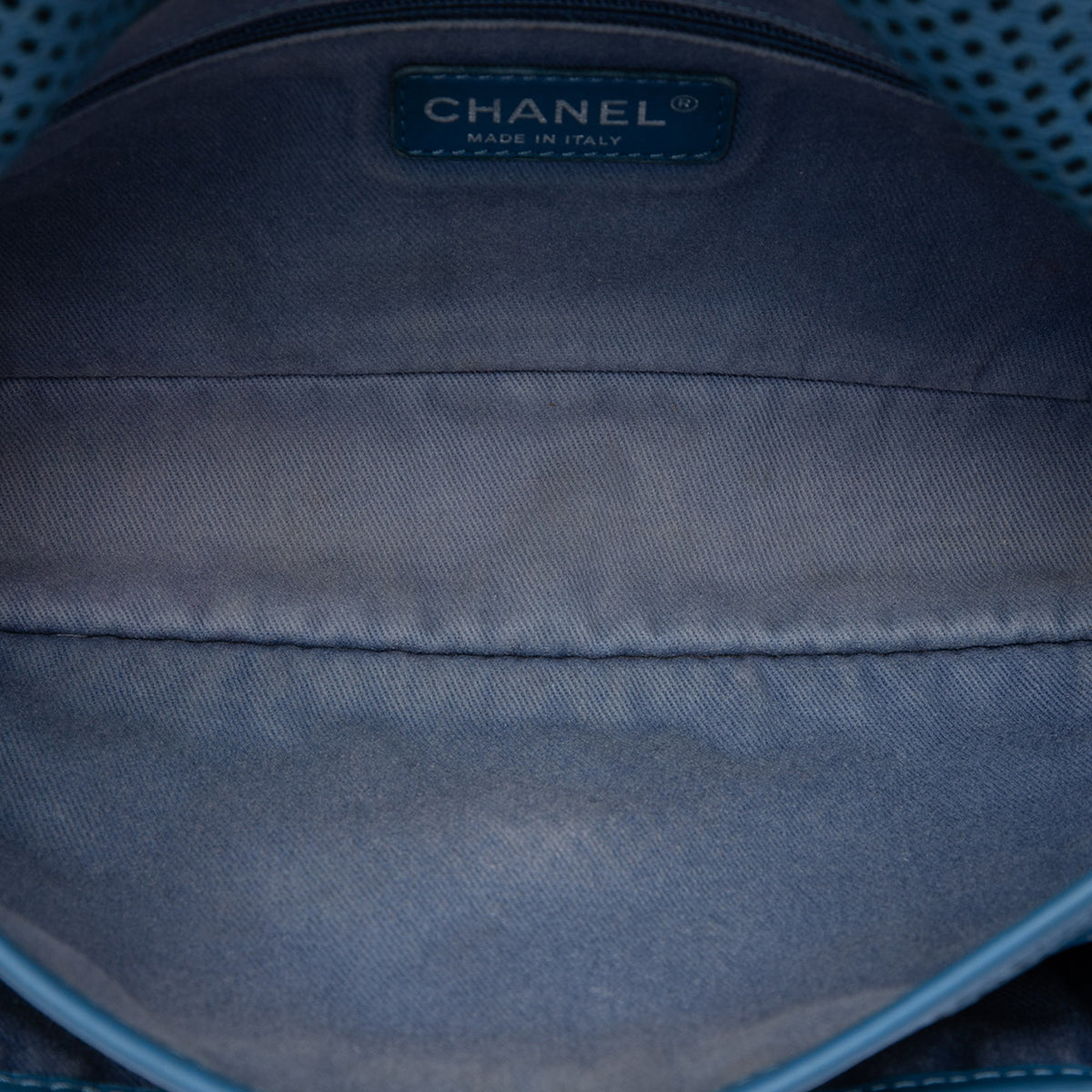 Chanel Medium Perforated Calfskin Up In The Air Flap Blue