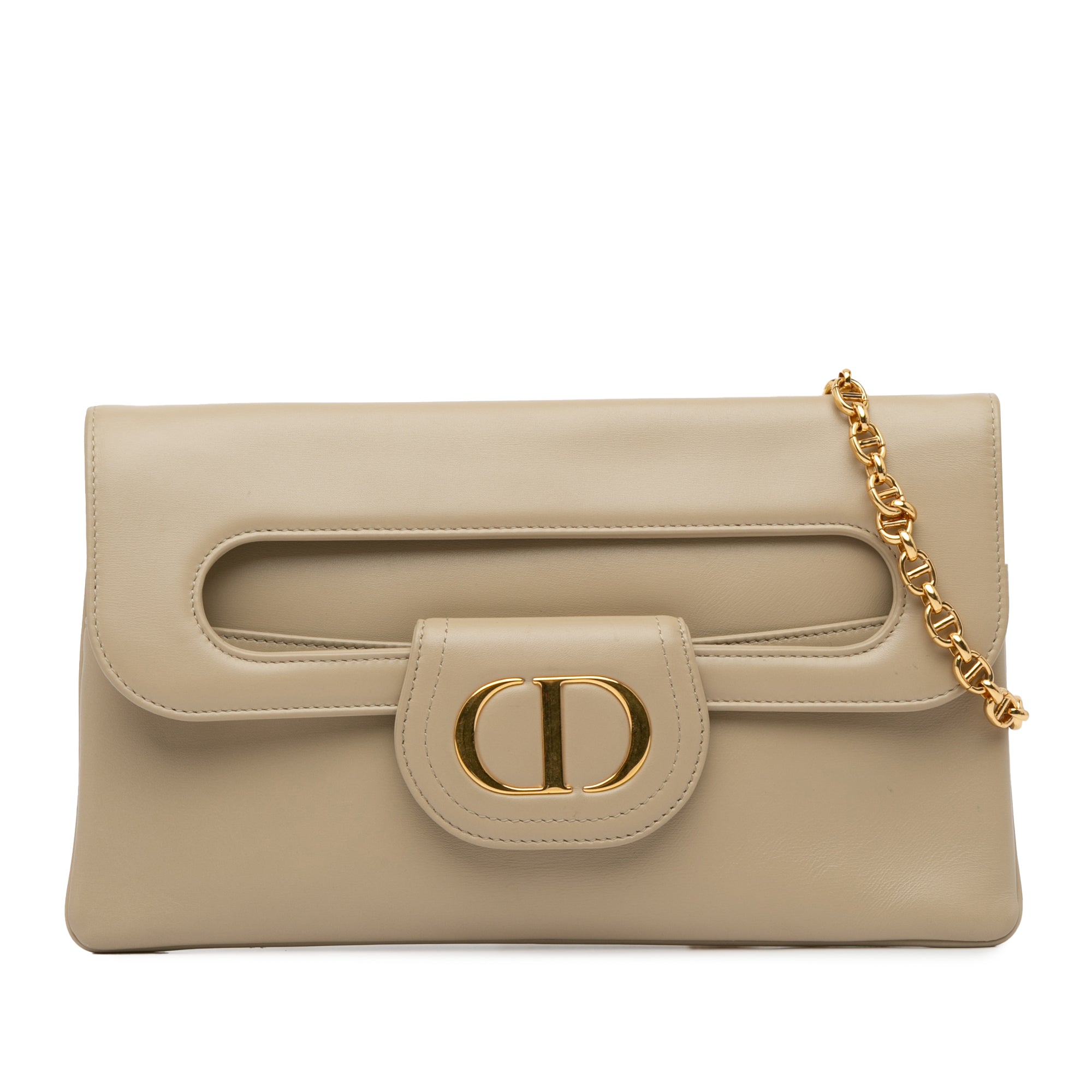 Dior Medium DiorDouble Chain Bag In Beige