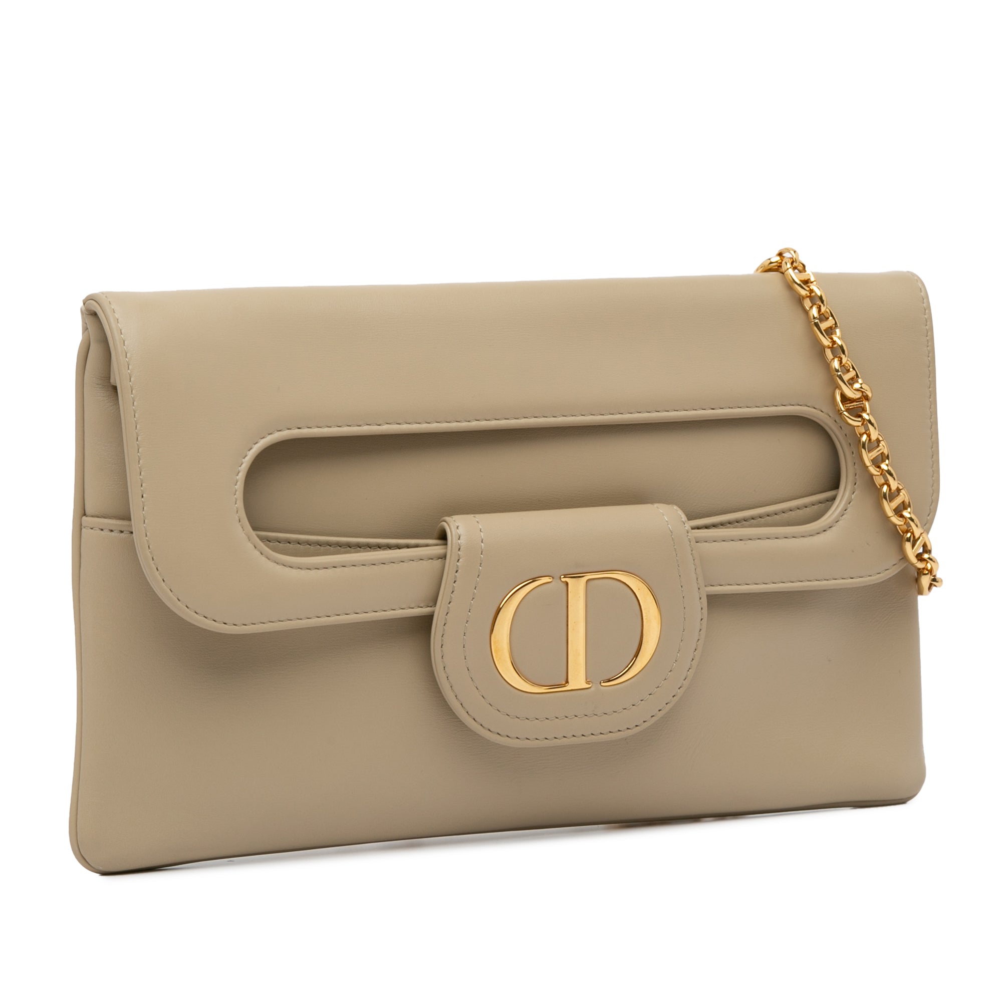 Dior Medium DiorDouble Chain Bag In Beige