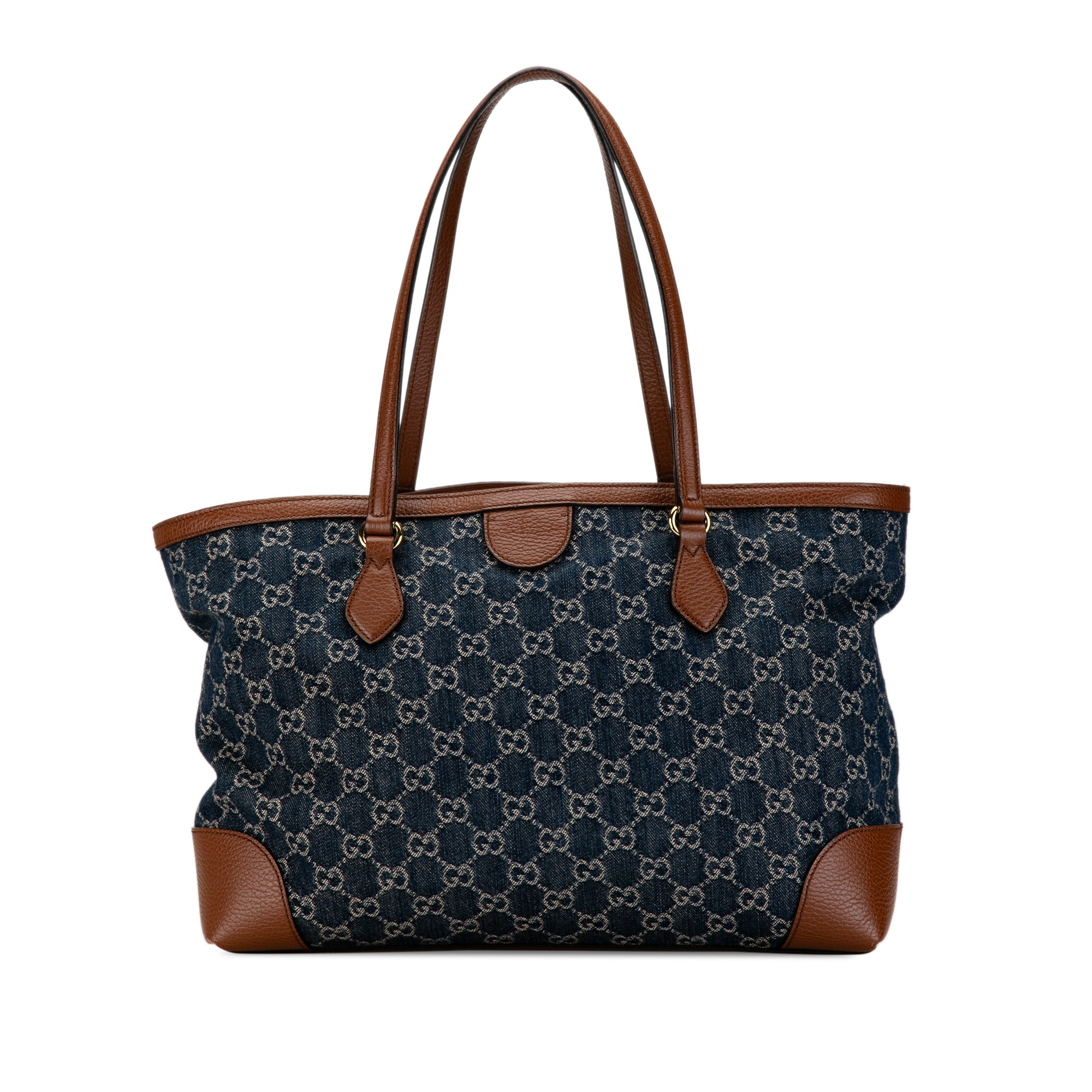 Gucci Medium GG Denim Ophidia Shopping Tote