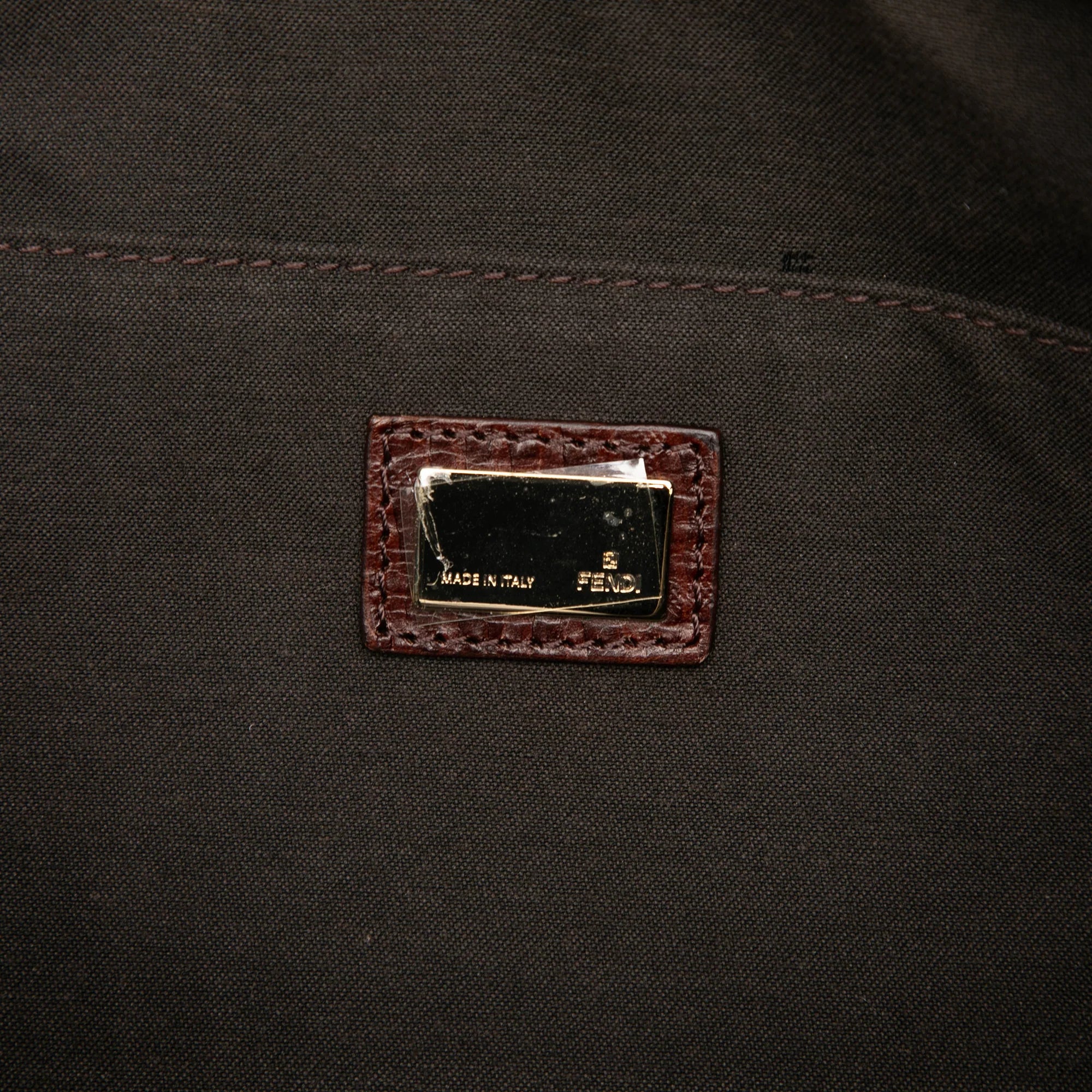 FENDI ZUCCHINO CANVAS TOTE BAG IN BROWN