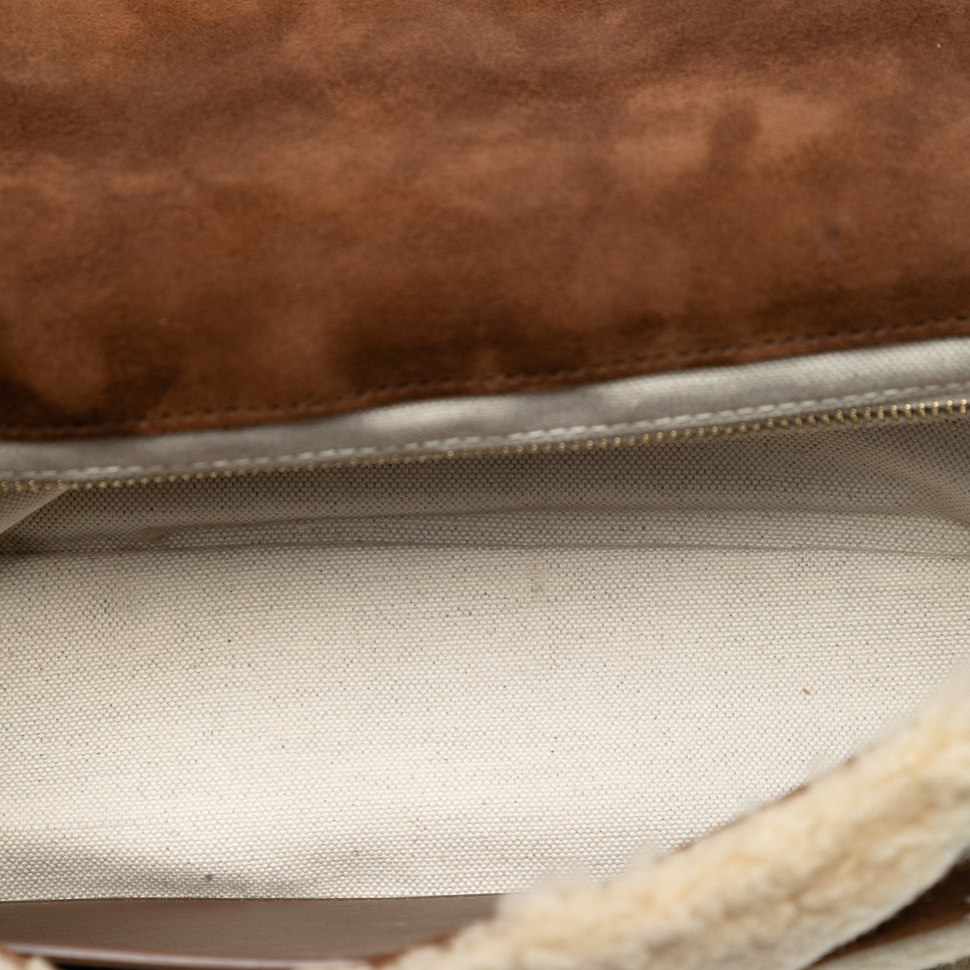 Saint Laurent Medium Suede and Shearling Patchwork Jamie Shoulder Bag Brown