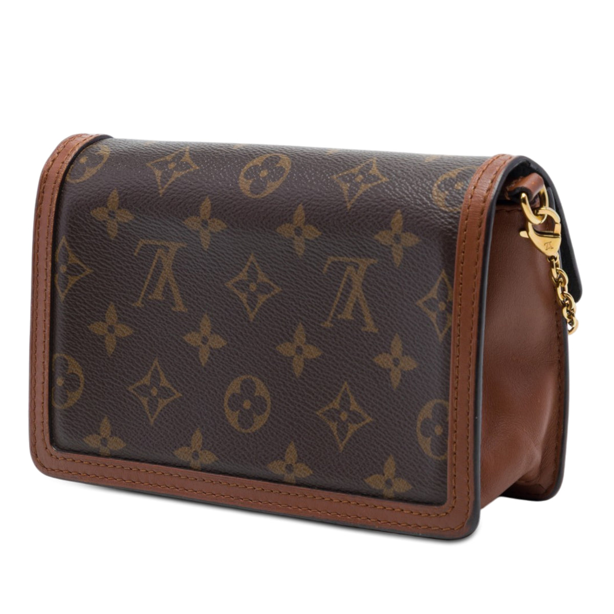 Louis Vuitton Monogram Reverse Dauphine Wallet on Chain Brown