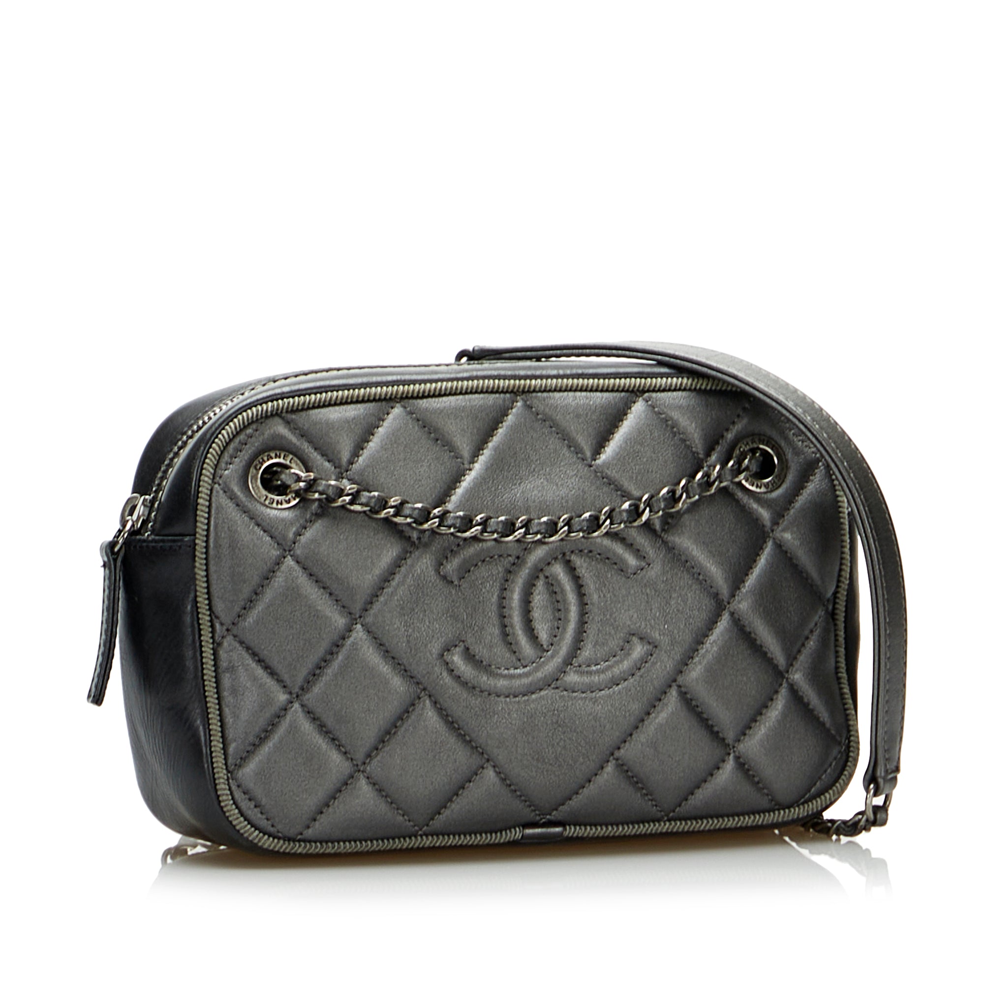 Chanel Grey Quilted Ballerine Camera Bag