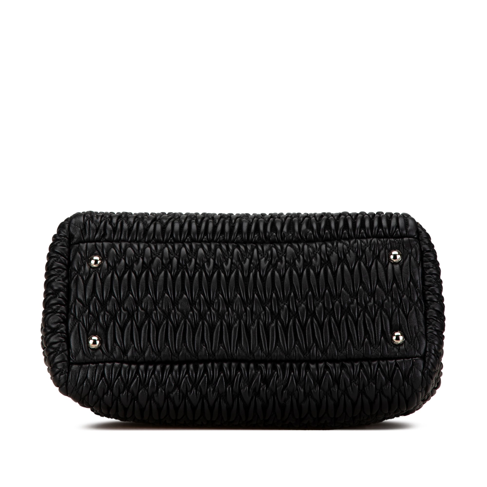 Miu Miu Matelasse Nappa Crystal Satchel In Black