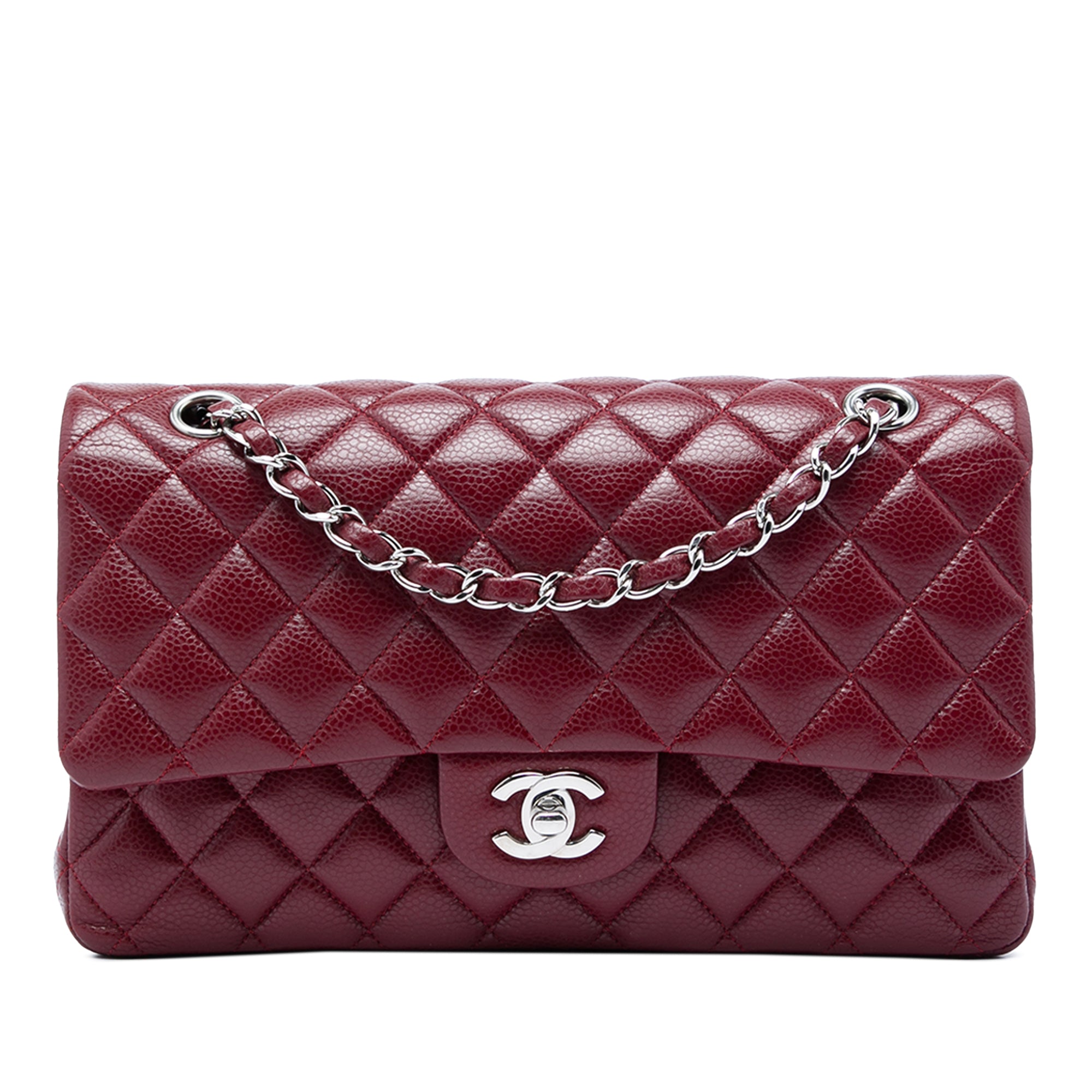 Chanel Medium Classic Caviar Double Flap Boredeaux