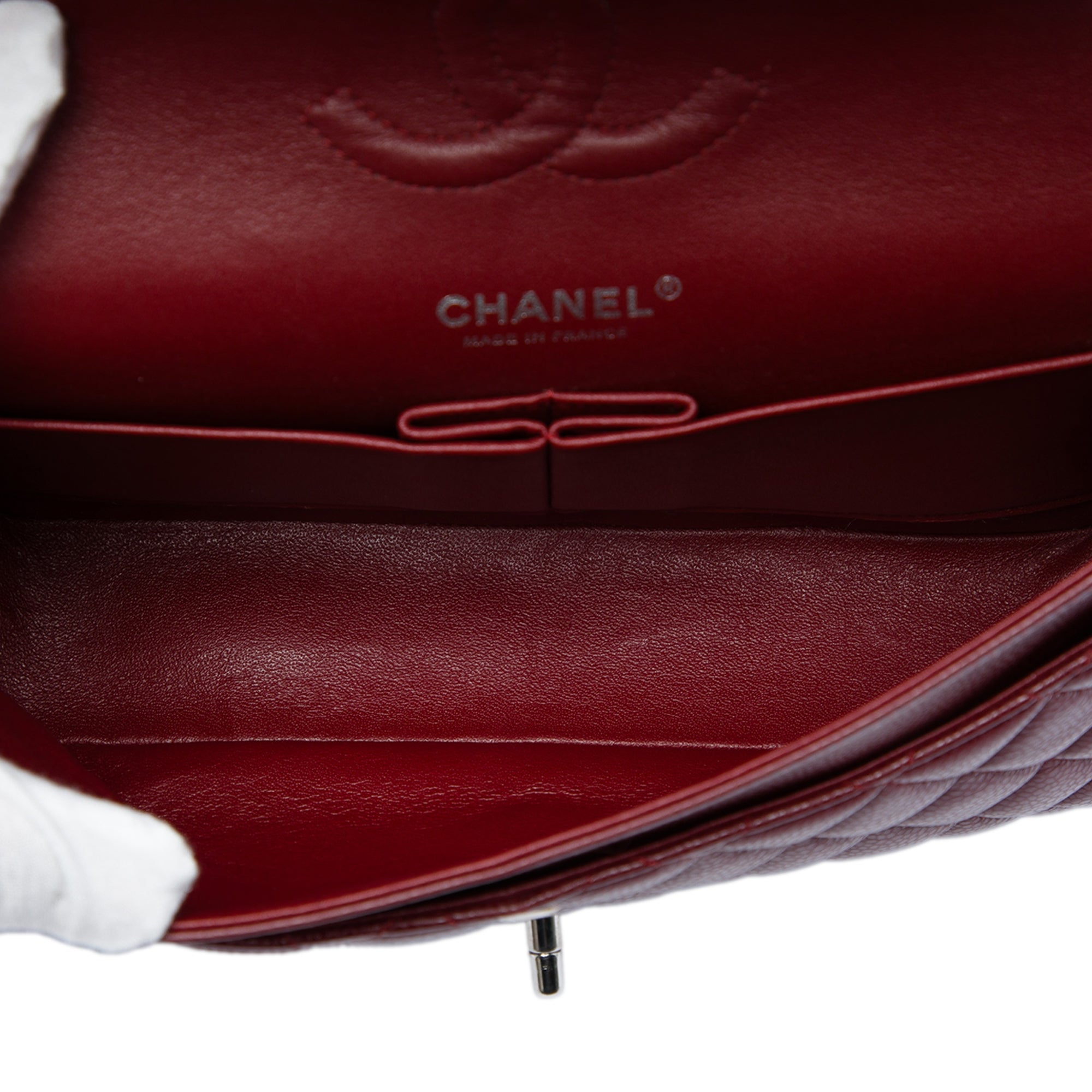 Chanel Medium Classic Caviar Double Flap Boredeaux