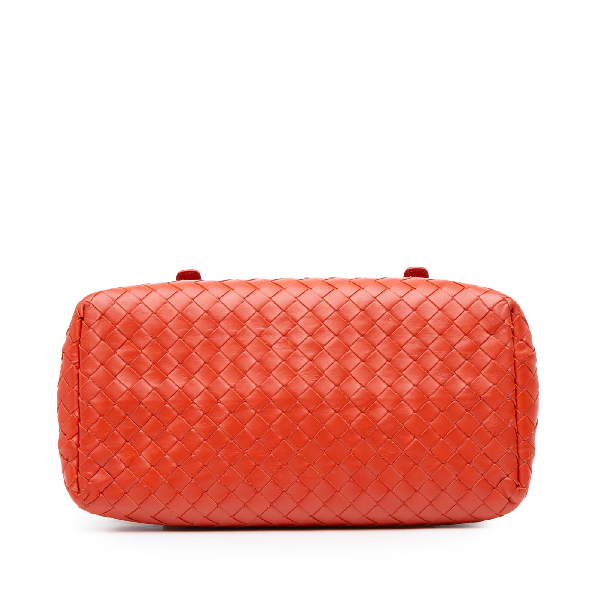 Bottega Veneta Mini Nappa Intrecciato Roma Satchel In Orange