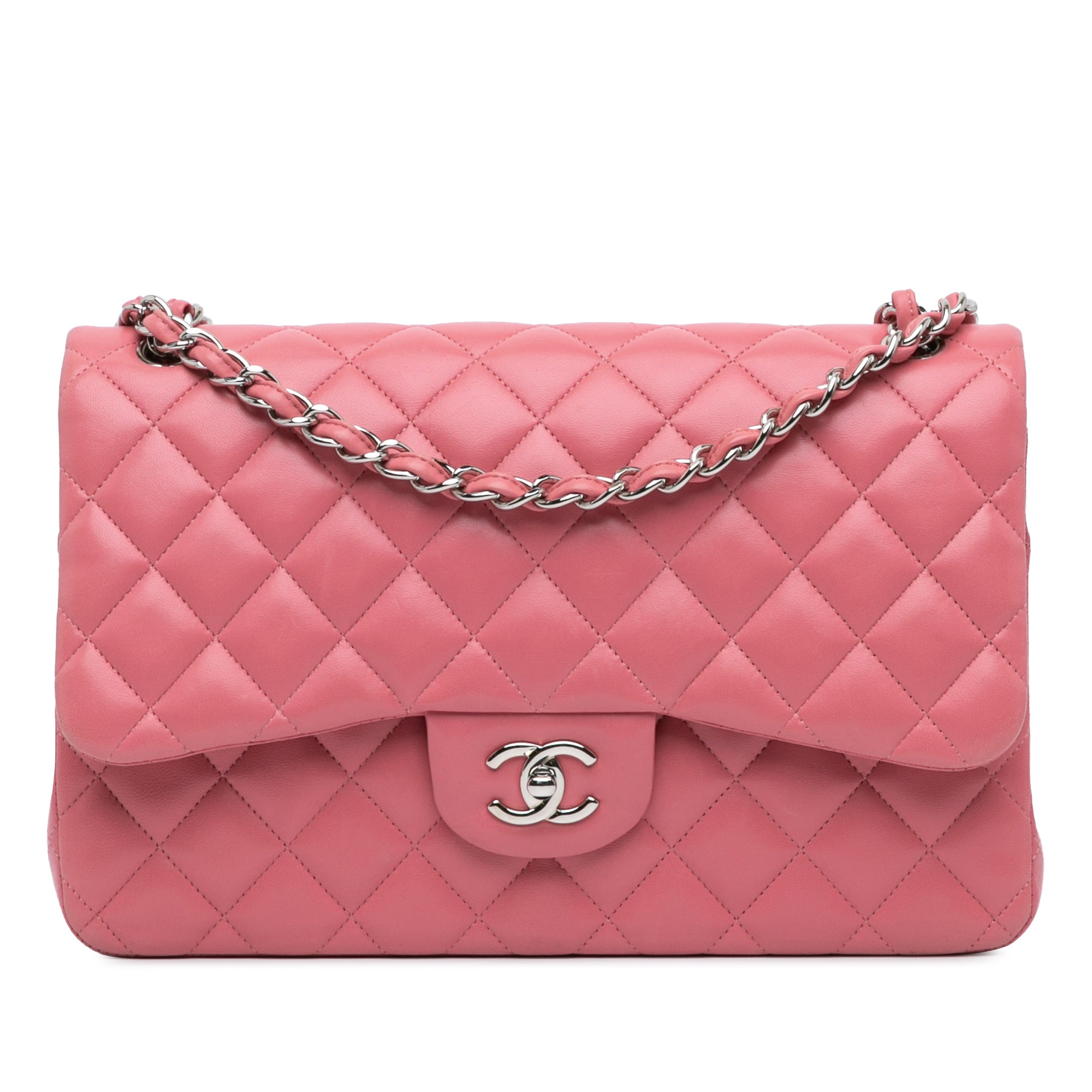 Chanel Jumbo Classic Lambskin Double Flap In Pink