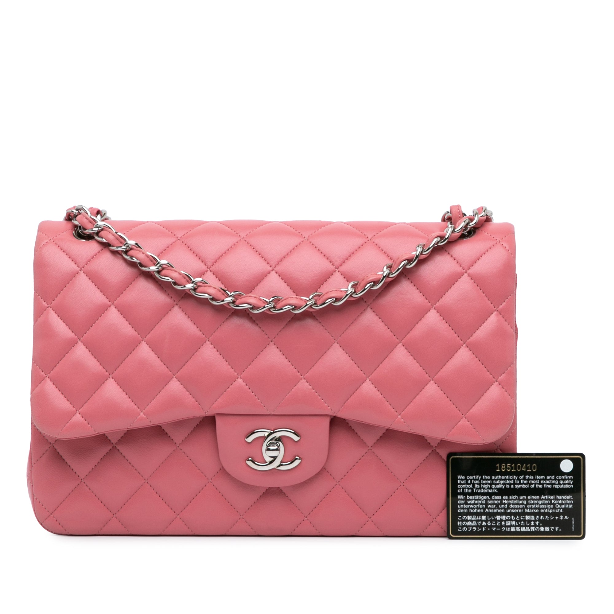 Chanel Jumbo Classic Lambskin Double Flap In Pink