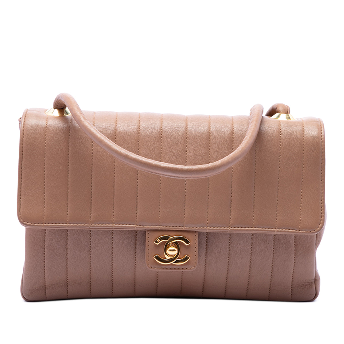 Chanel Medium Vertical Quilted Lambskin Single Flap Brown