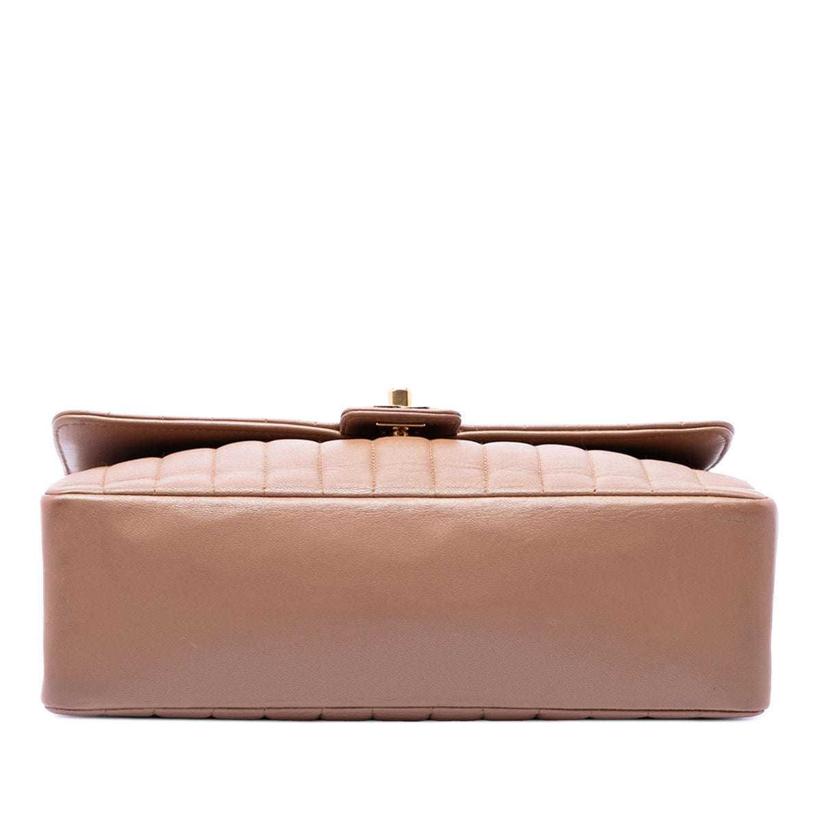 Chanel Medium Vertical Quilted Lambskin Single Flap Brown