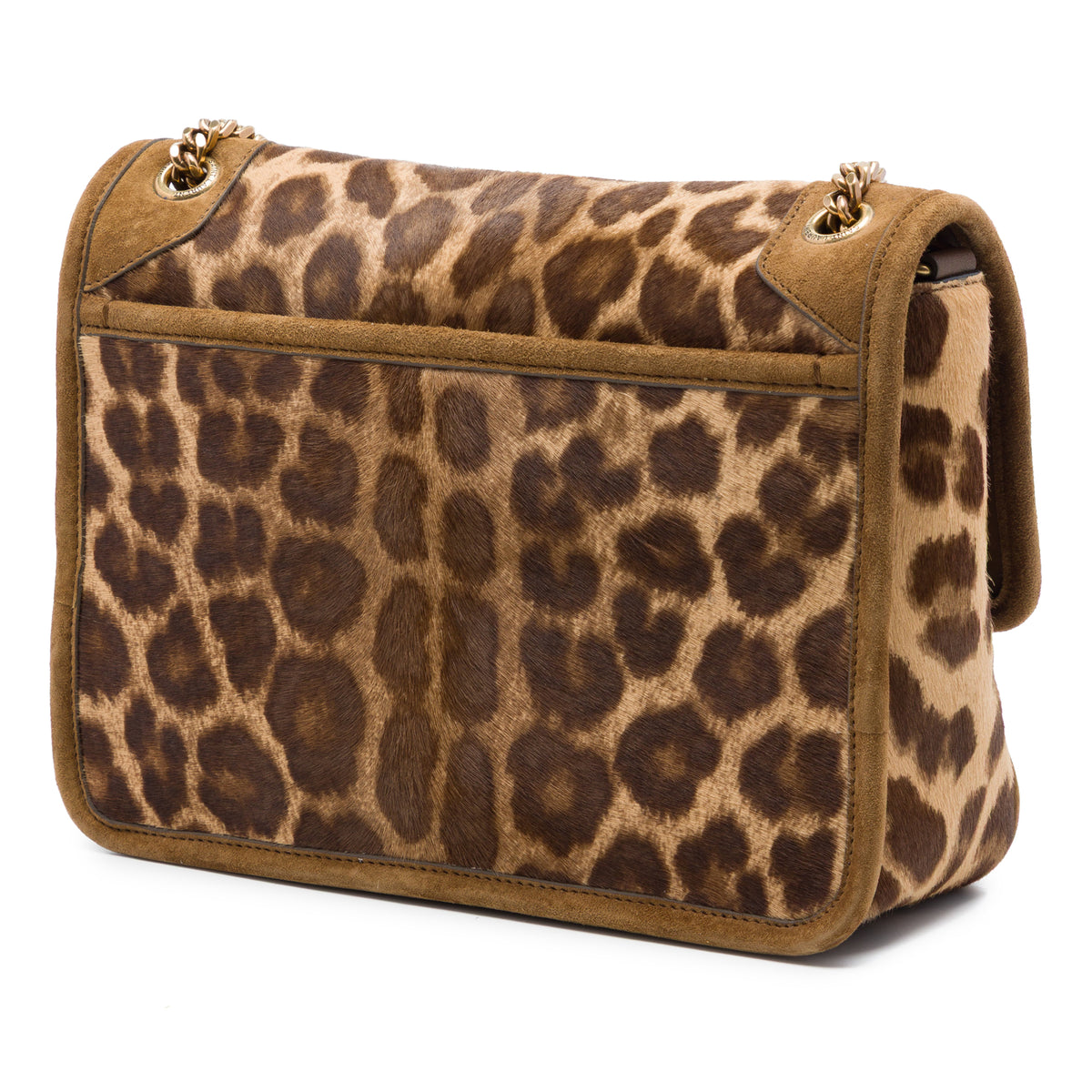 Saint Laurent Baby Pony Hair Leopard Print Niki Brown