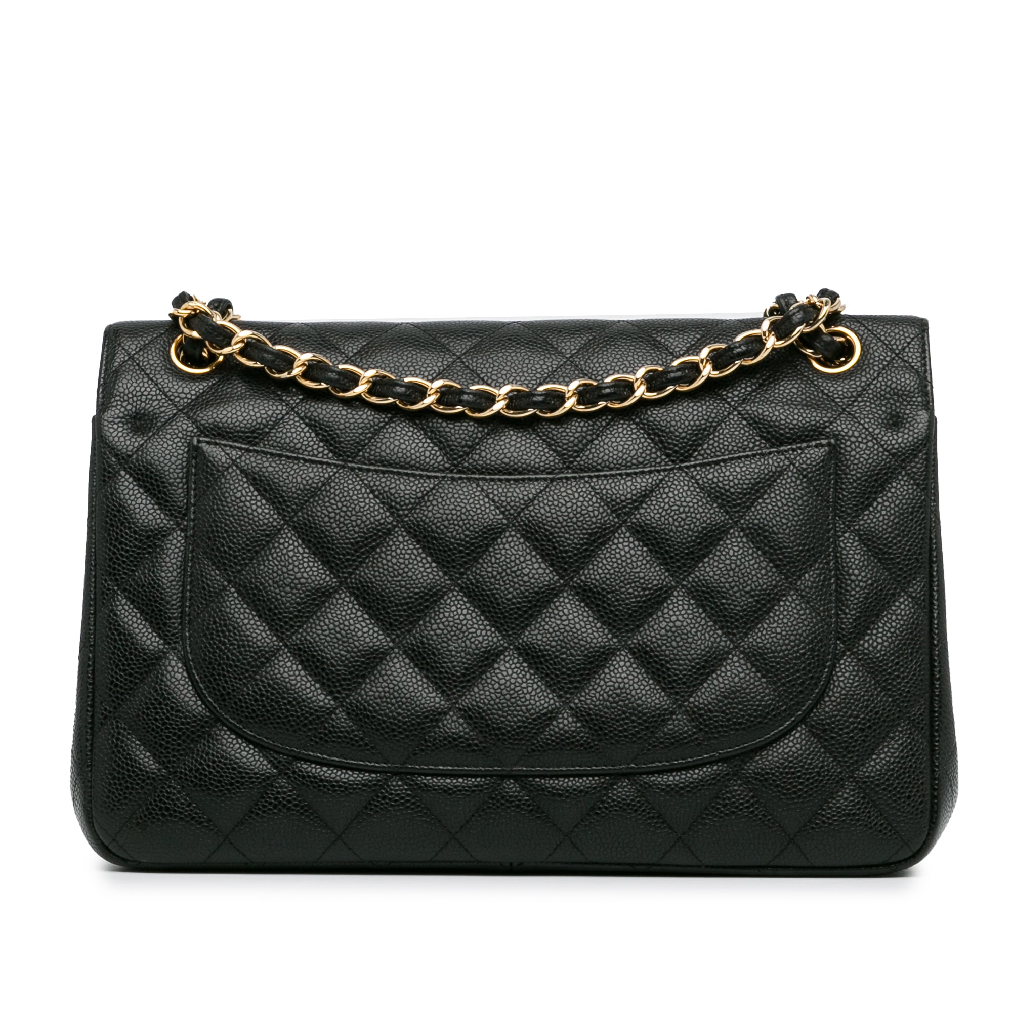 Chanel Jumbo Classic Caviar Double Flap In Black