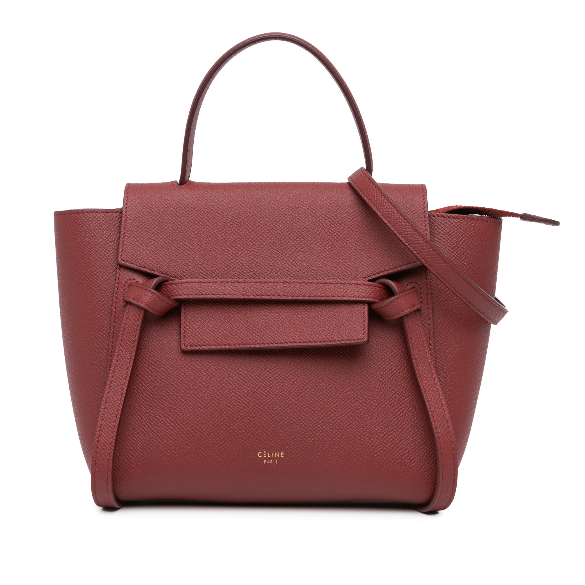 Celine Micro Calfskin Belt Bag Satchel In Red