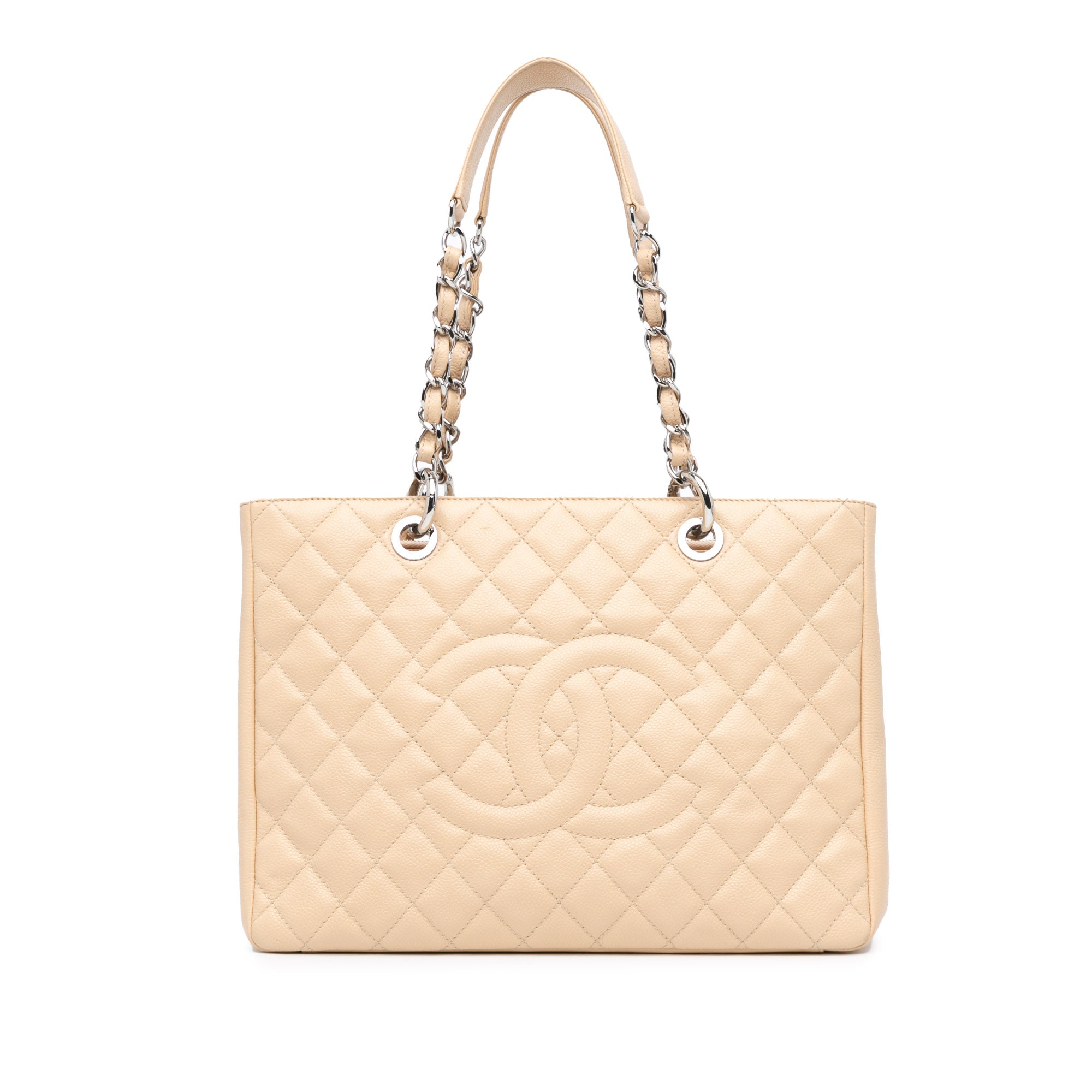 Chanel Caviar Grand Shopping Tote In Beige