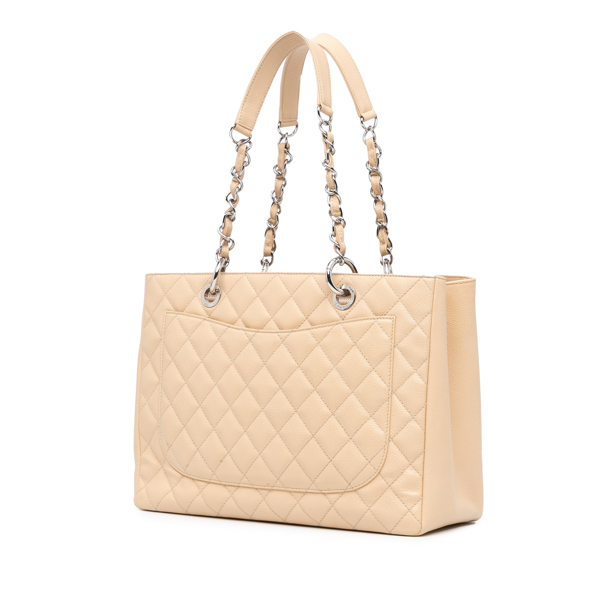 Chanel Caviar Grand Shopping Tote In Beige