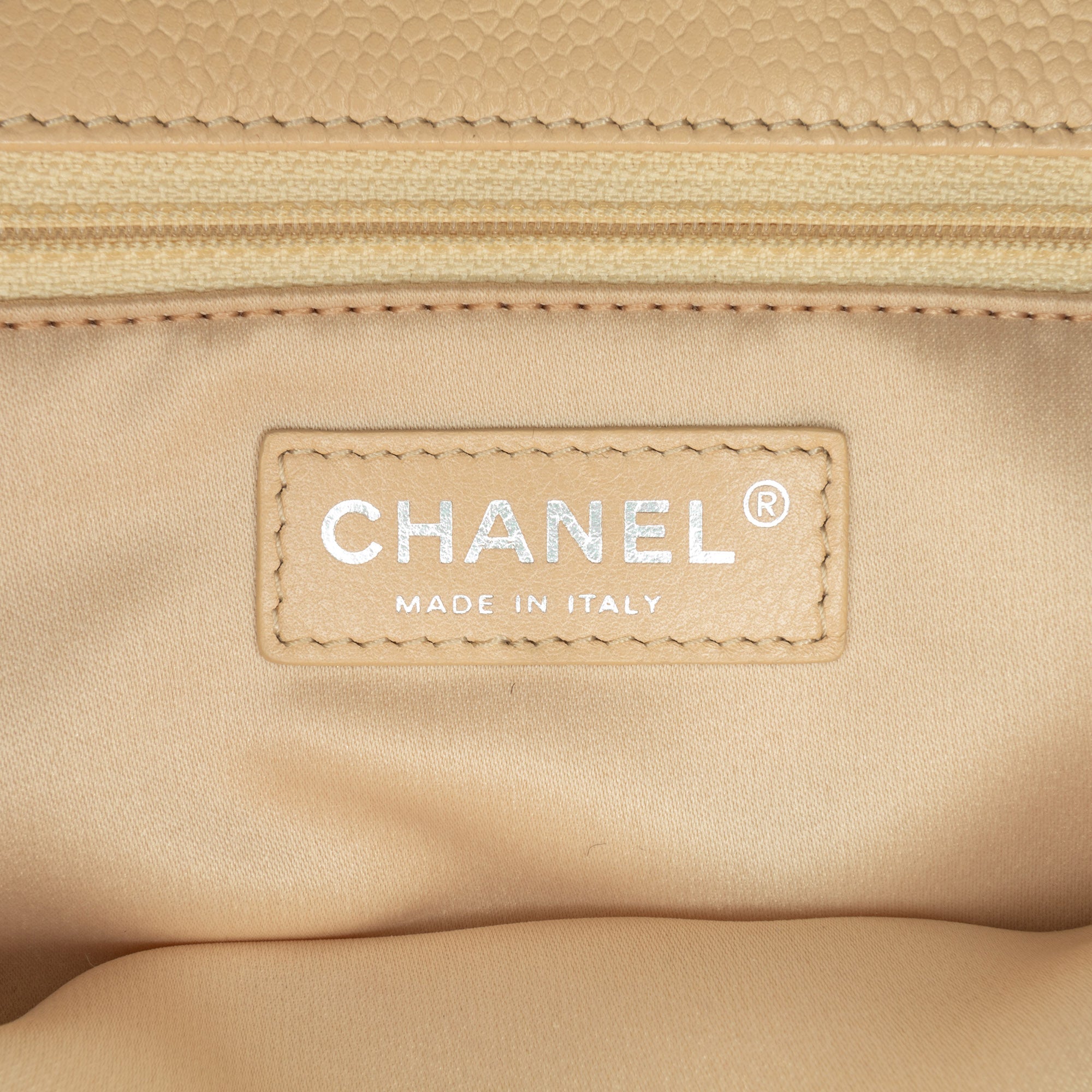 Chanel Caviar Grand Shopping Tote In Beige