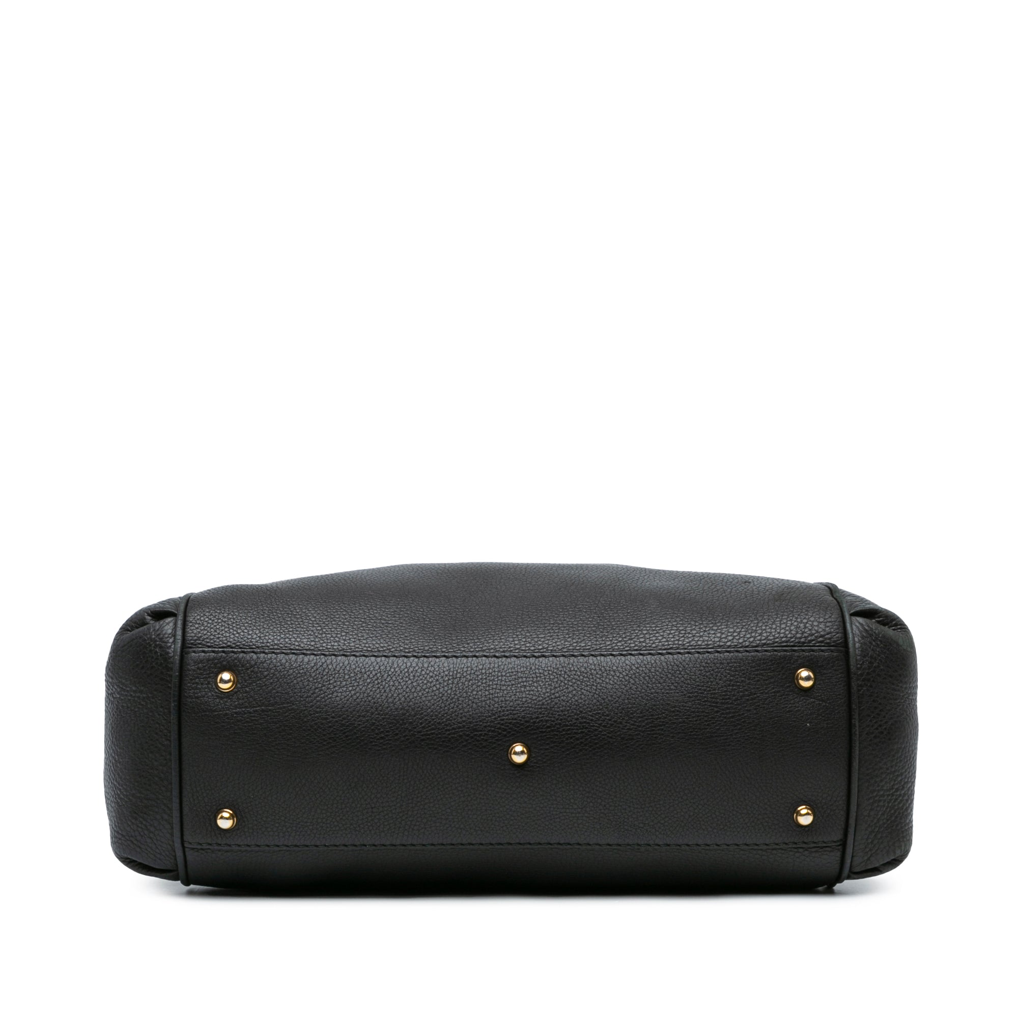 Gucci Medium Leather Ride Top Handle Bag In Black