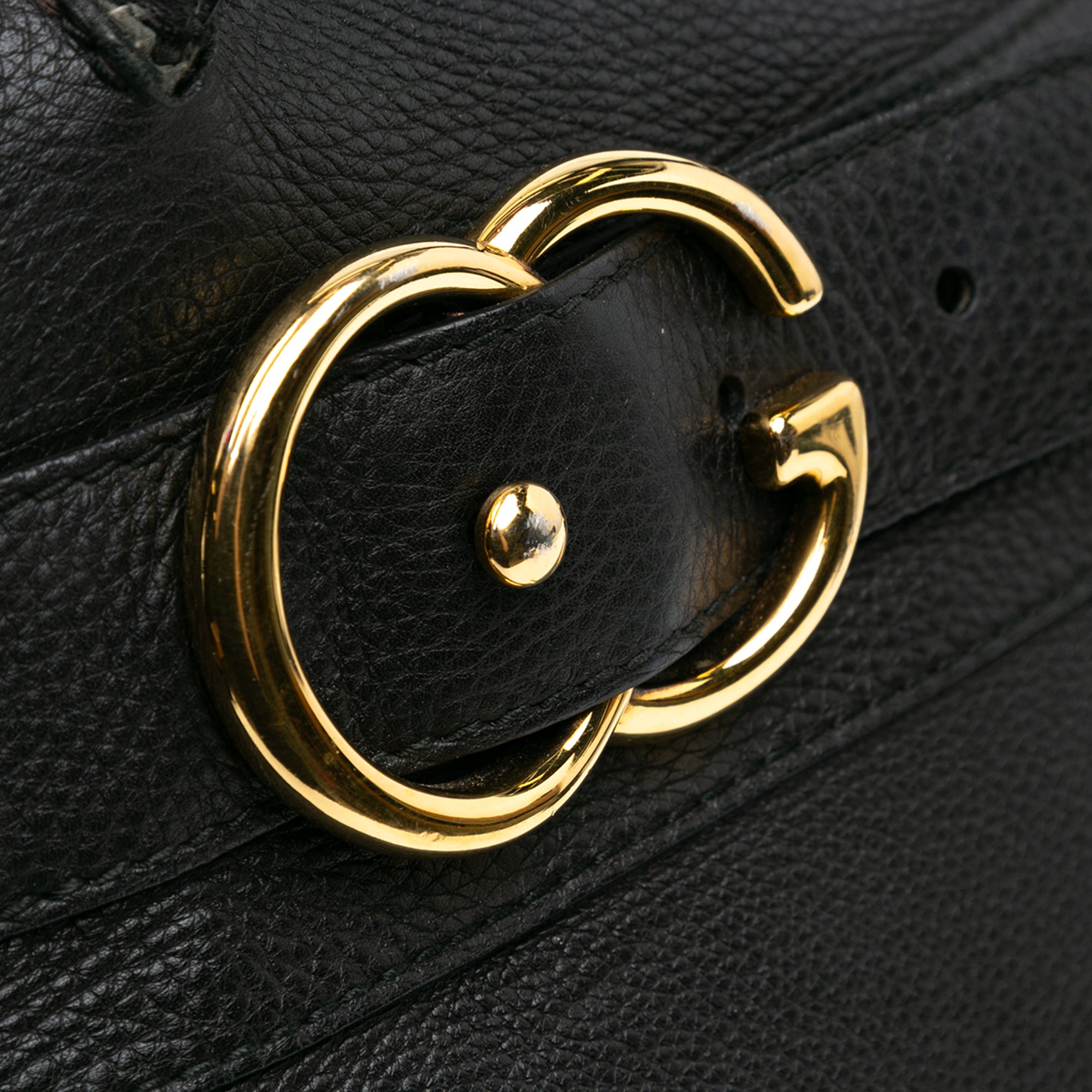 Gucci Medium Leather Ride Top Handle Bag In Black