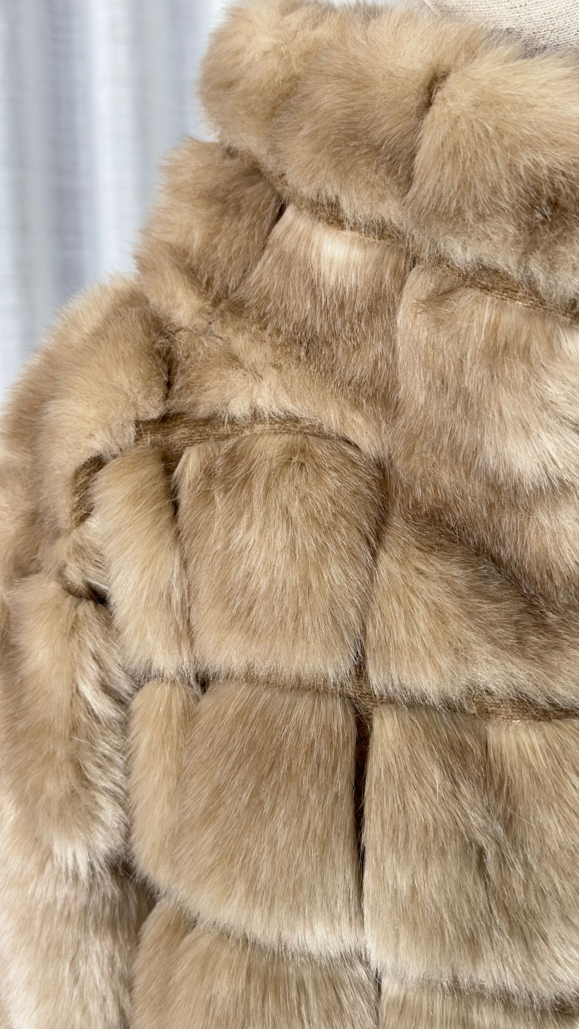 ELISABETTA FRANCHIS FUR COAT - IN BEIGE