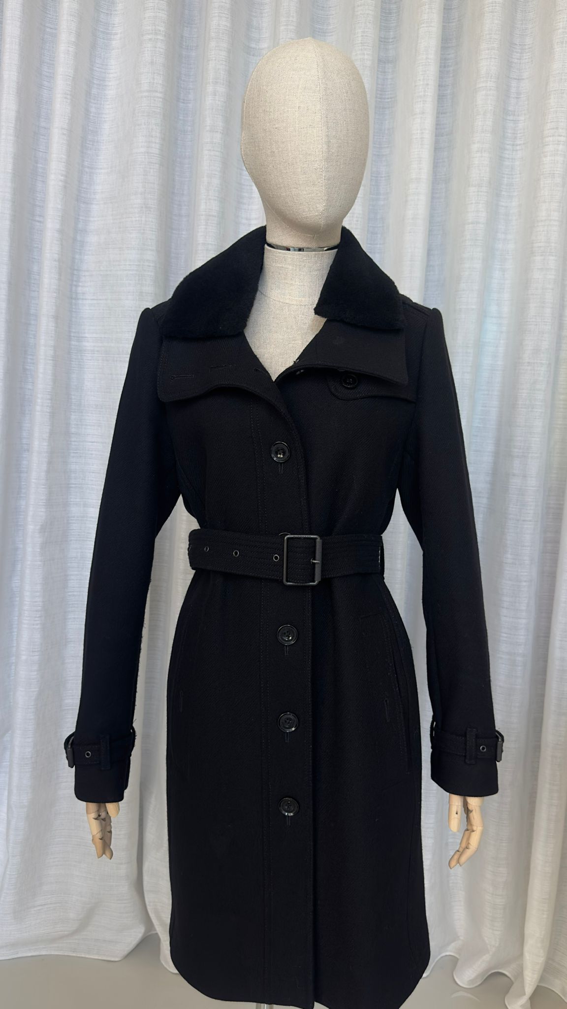 BURBERRY WOOL COAT IN BLACK