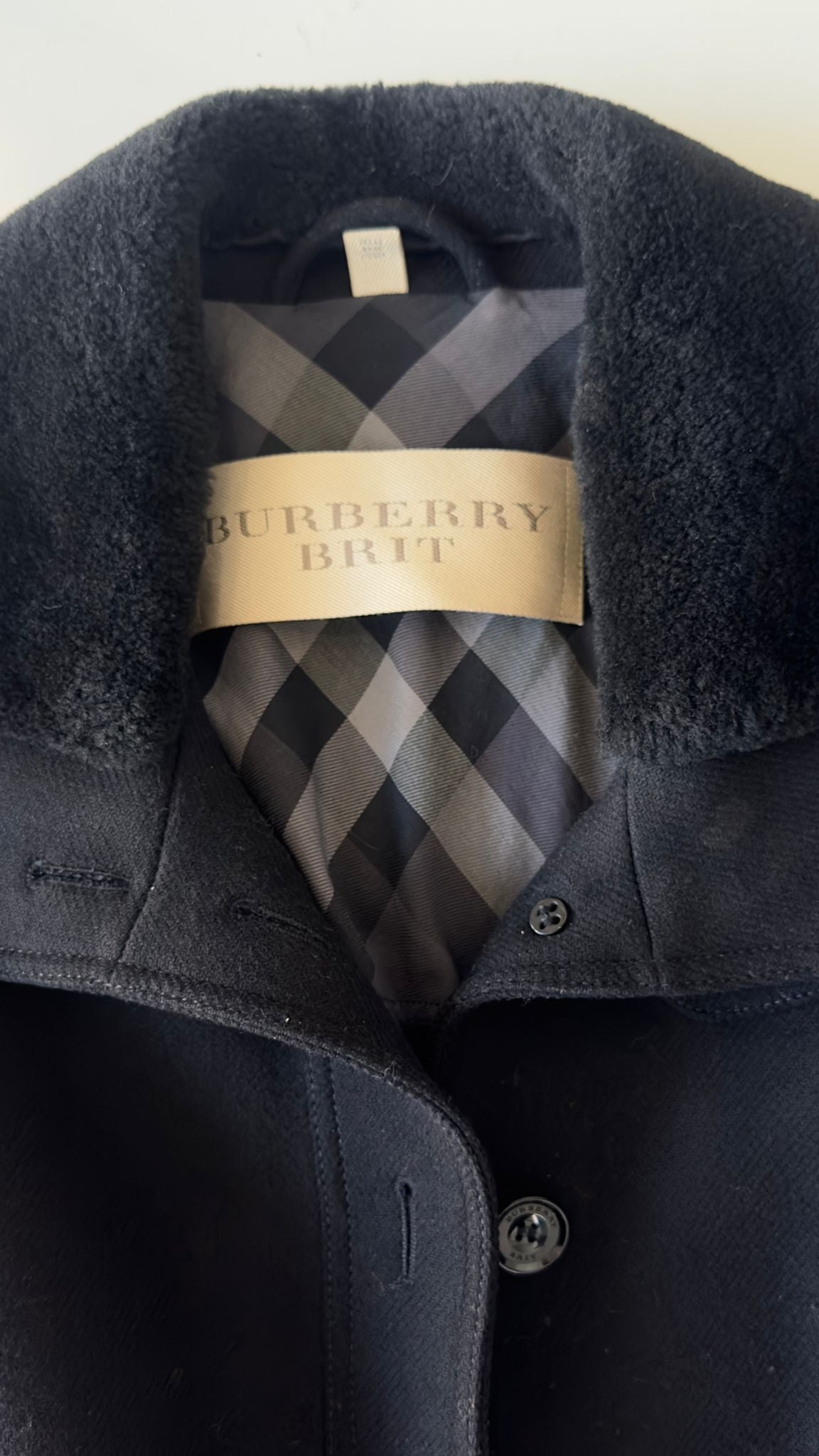 BURBERRY WOOL COAT IN BLACK