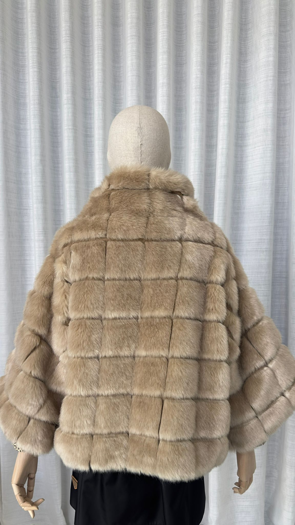 ELISABETTA FRANCHIS FUR COAT - IN BEIGE