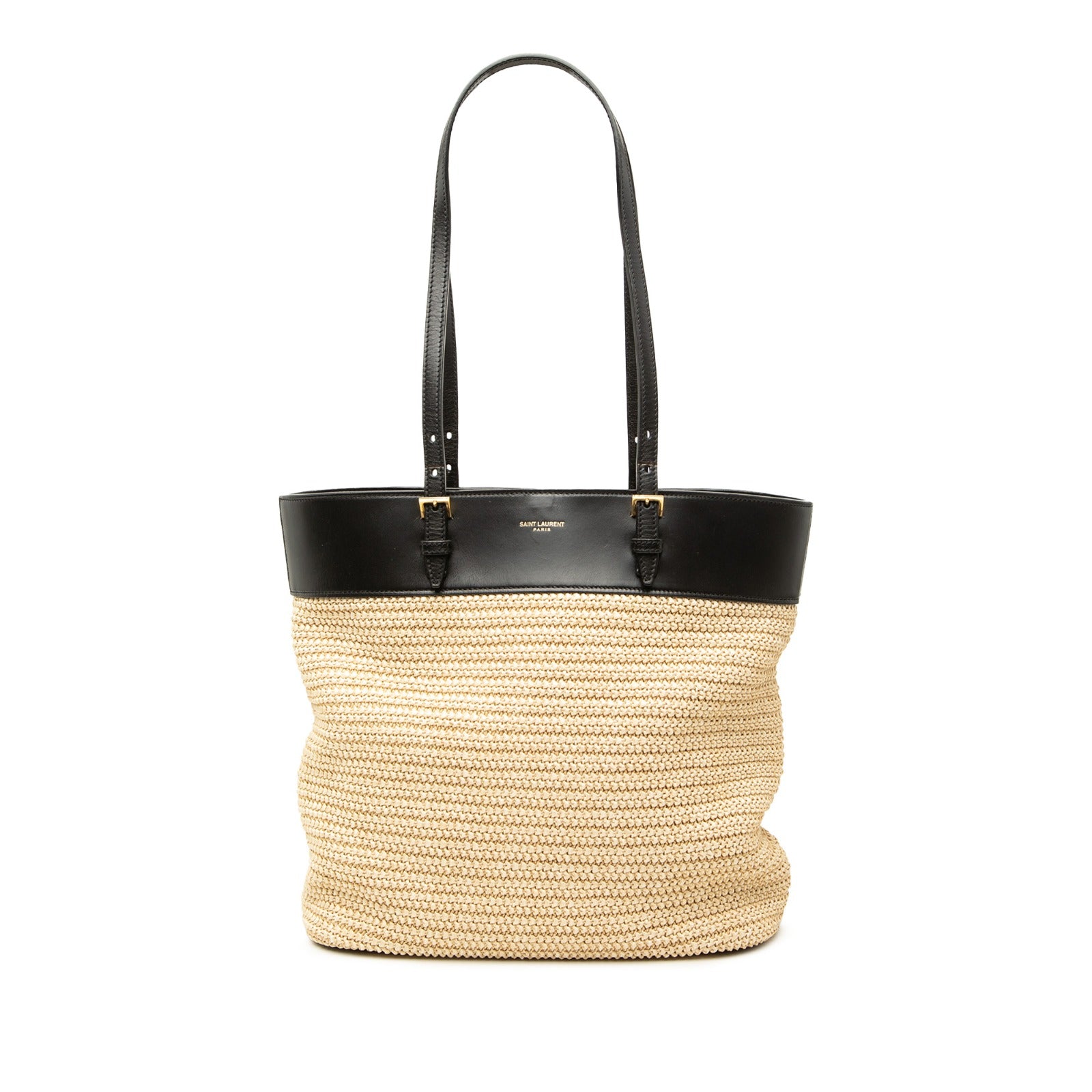 Saint Laurent Boucle Raffia Tote