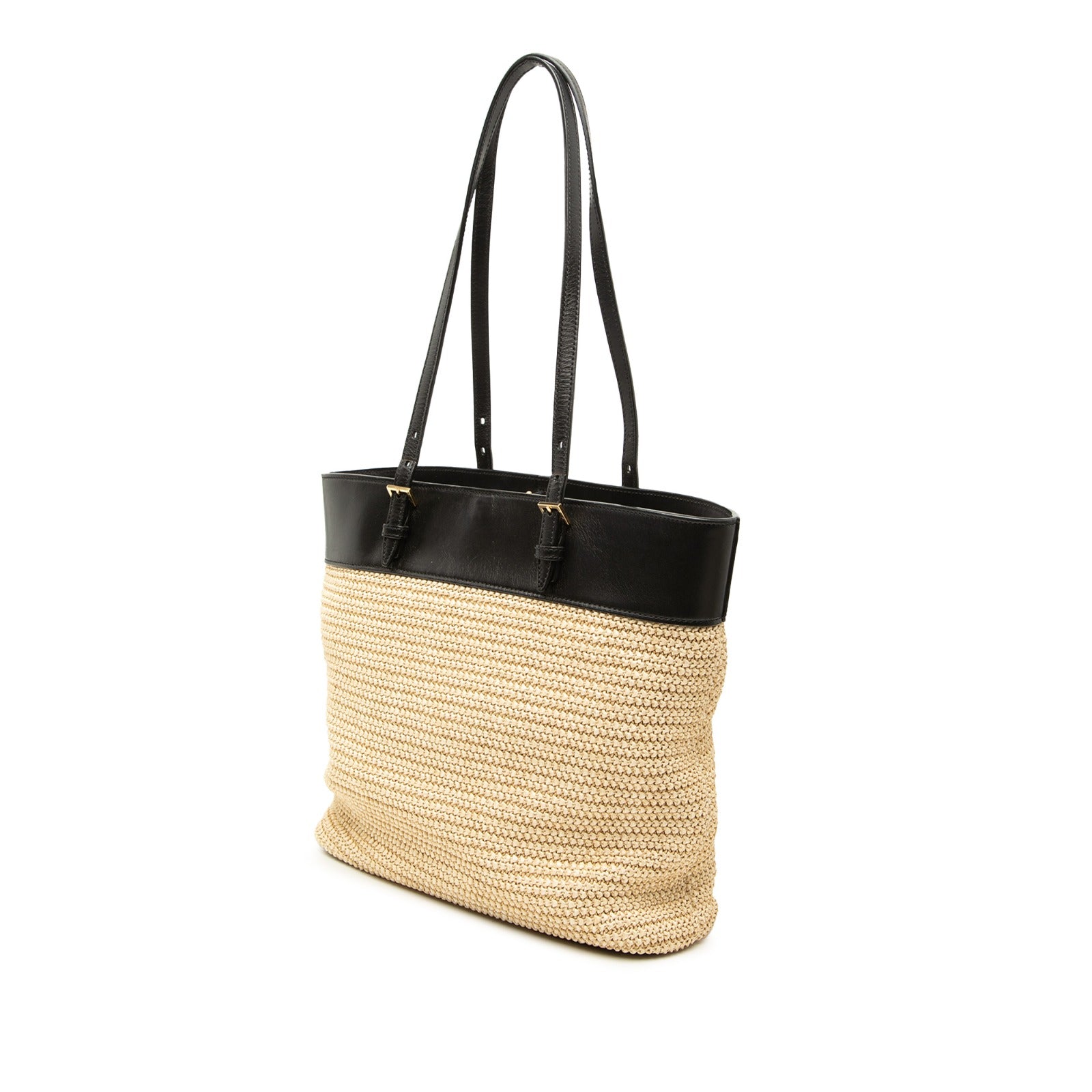Saint Laurent Boucle Raffia Tote