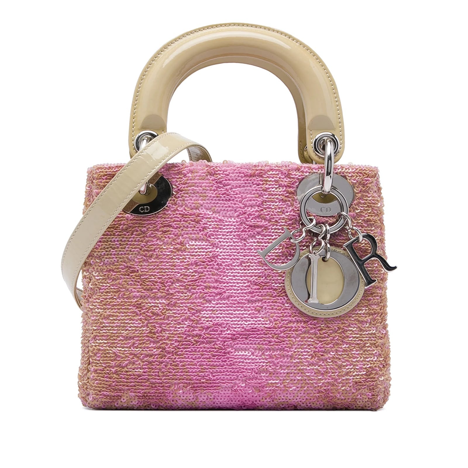 Mini Patent Sequined Lady Dior Satchel