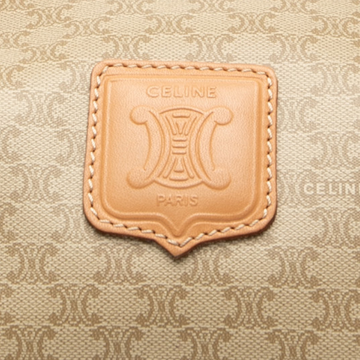 Celine Macadam Coated Canvas Shoulder Bag Brown