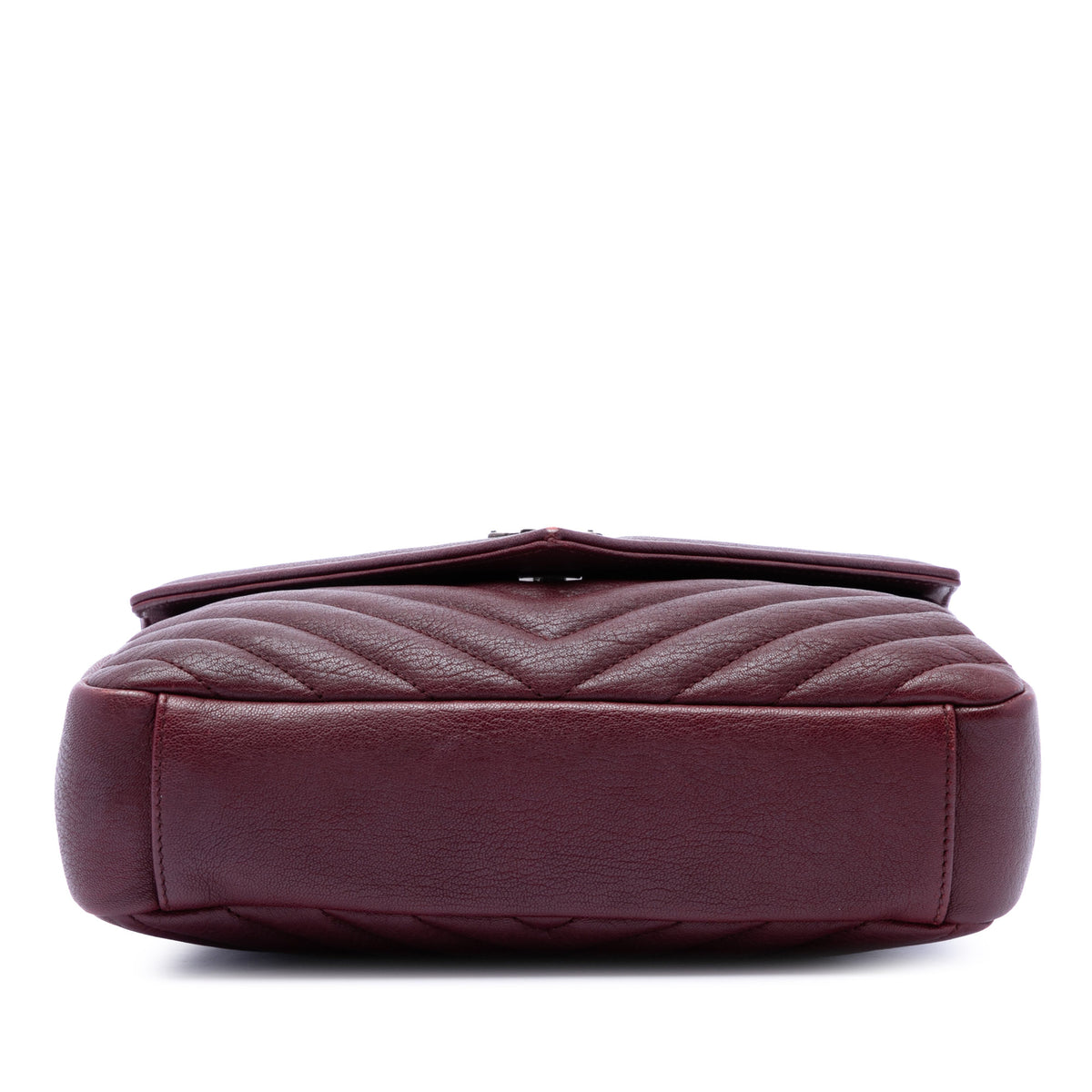Saint Laurent Medium Chevron Sheepskin Monogram College Satchel Red