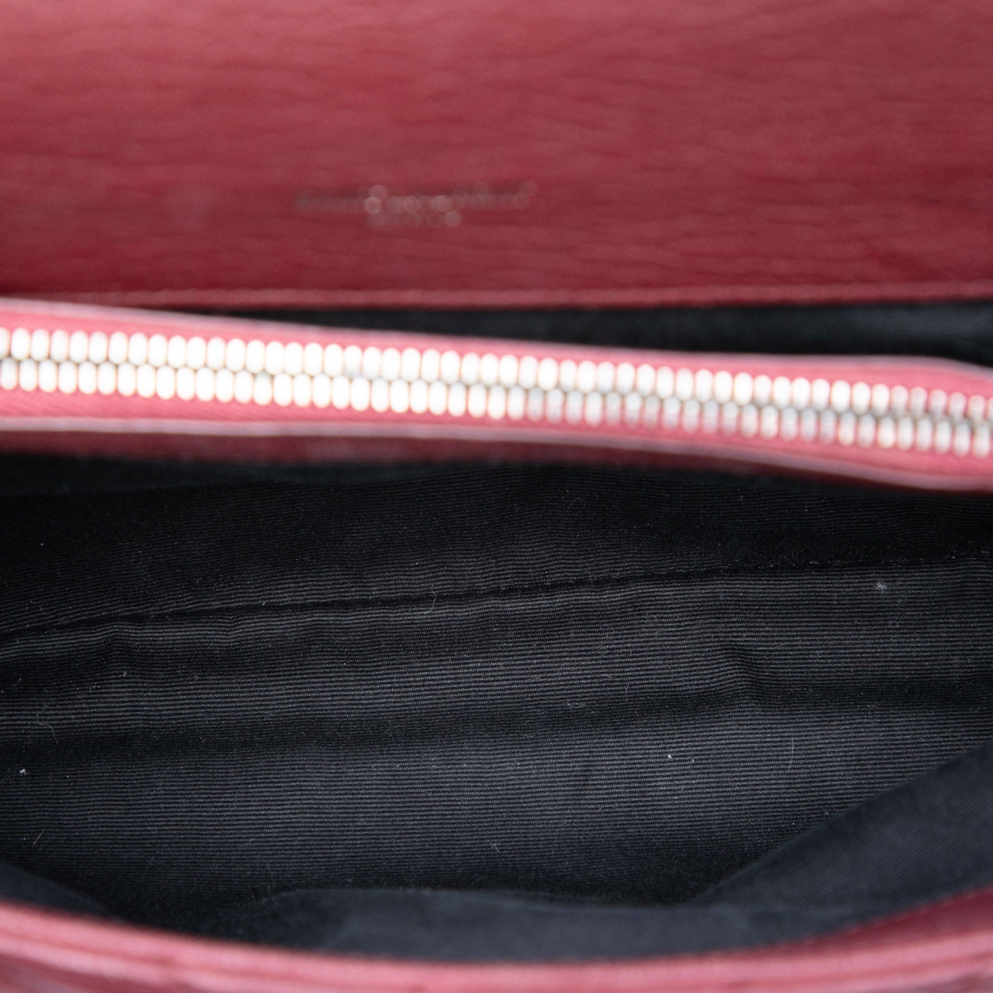 Saint Laurent Medium Chevron Sheepskin Monogram College Satchel Red