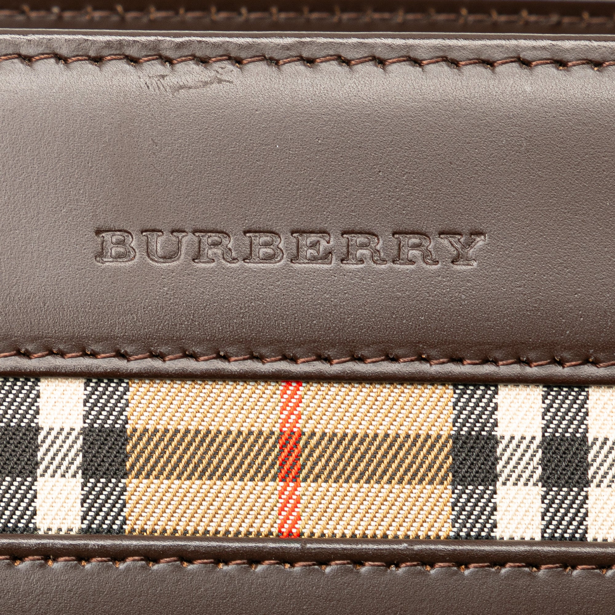 Burberry House Check Trimmed Leather Crossbody In Brown