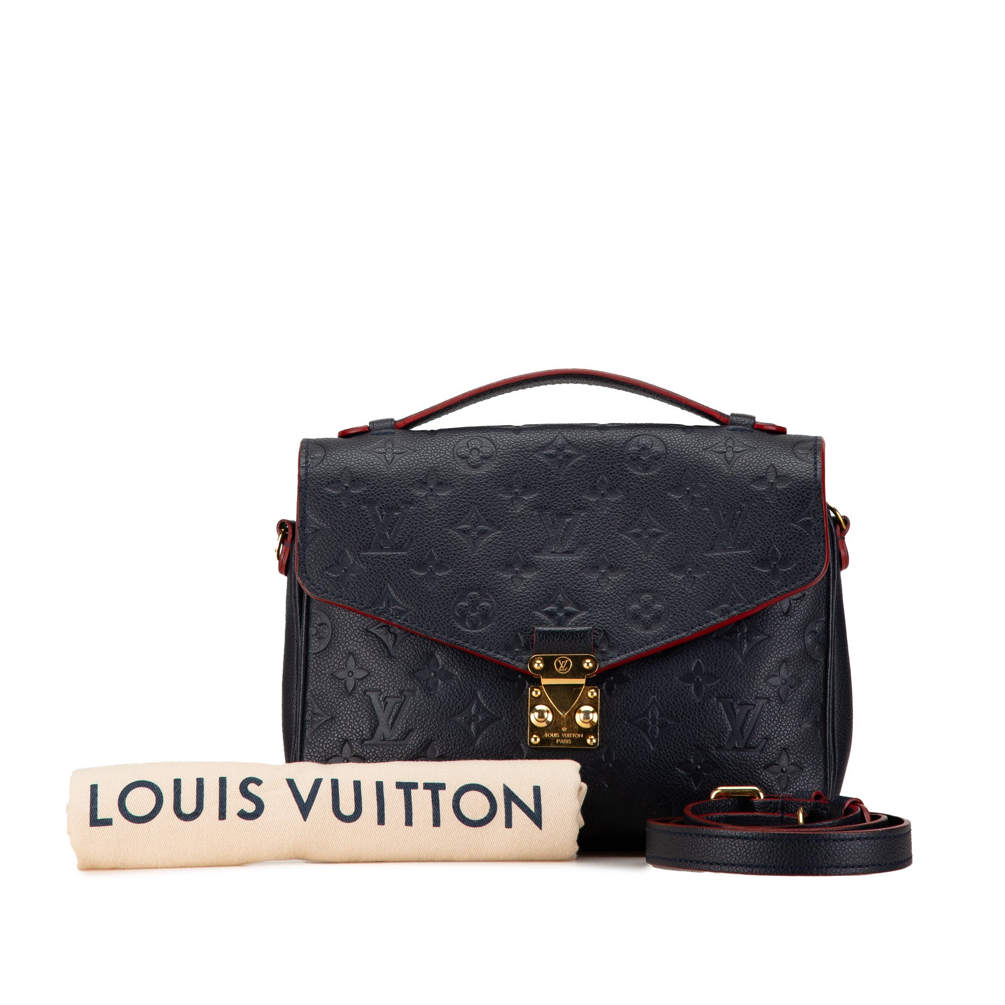 LV Monogram Empreinte Pochette Metis In Navy