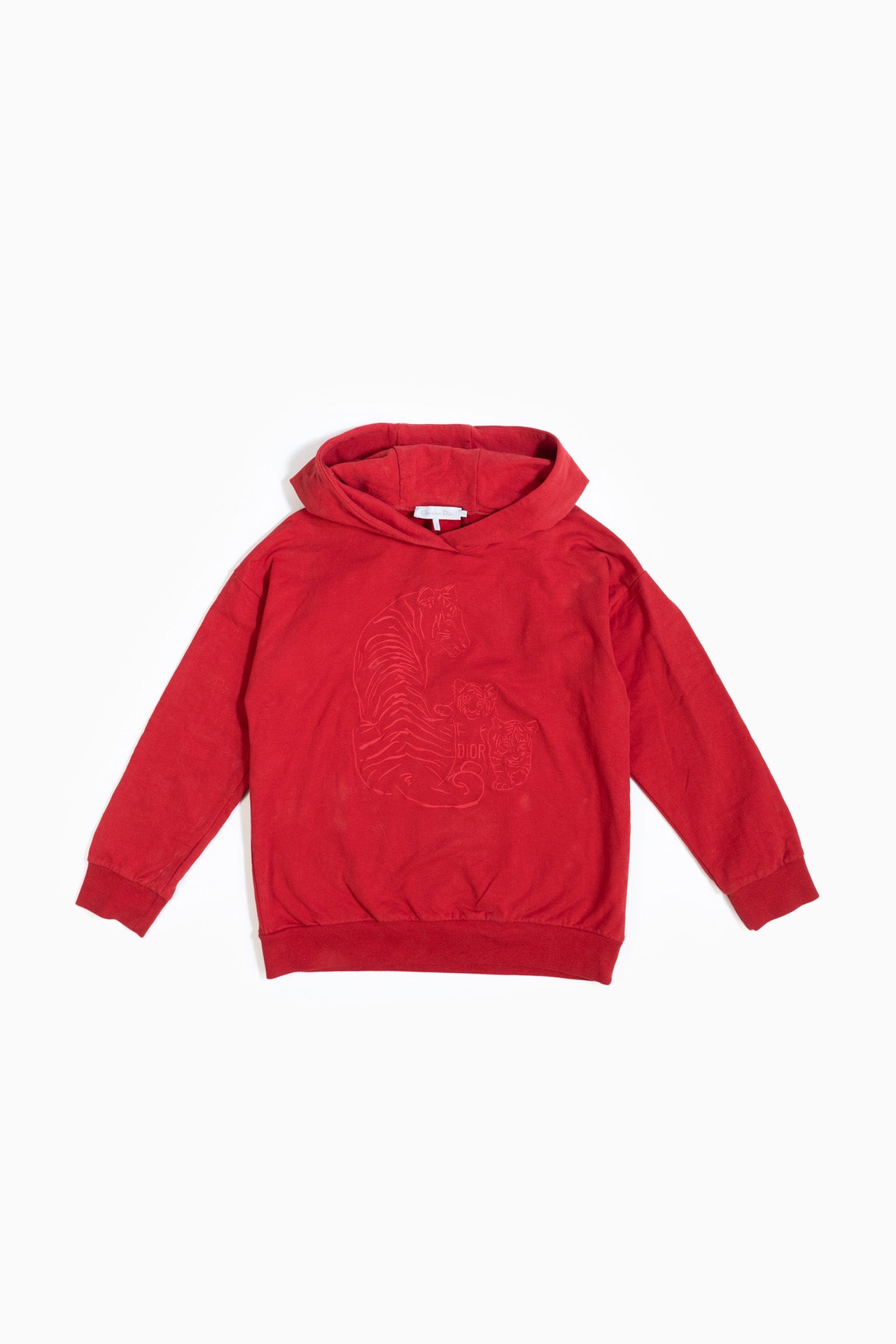 Christian Dior Embroidered Hoodie In Red