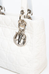 Lady Dior Medium Handbag in White