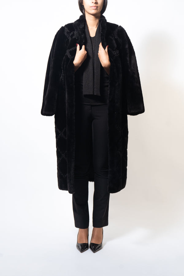 Christian Dior Vintage Fur Coat In Black