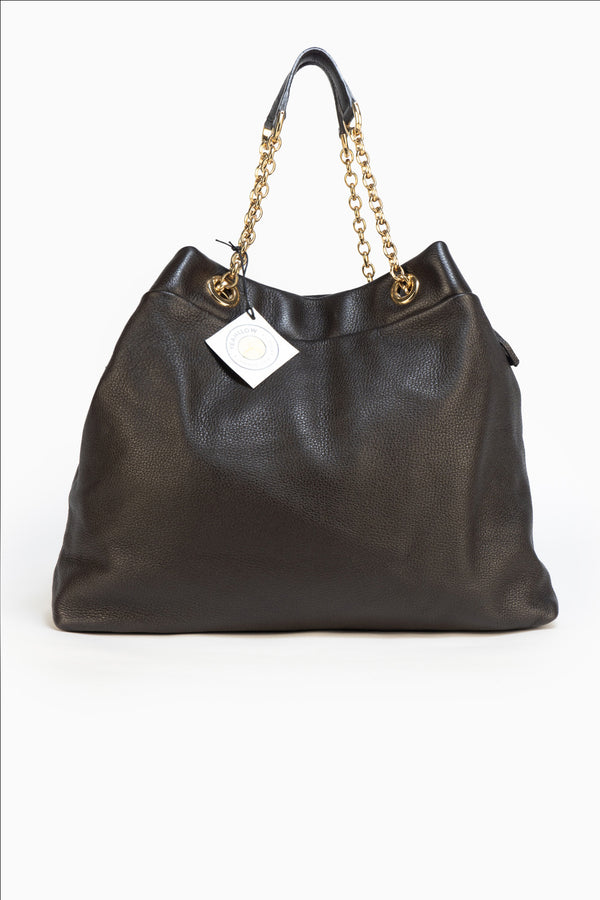 Dolce&Gabbana Brown Leather Chain Shoulder Bag