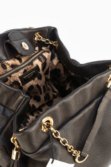 Bolsa de ombro corrente de couro marrom Dolce&amp;Gabbana 